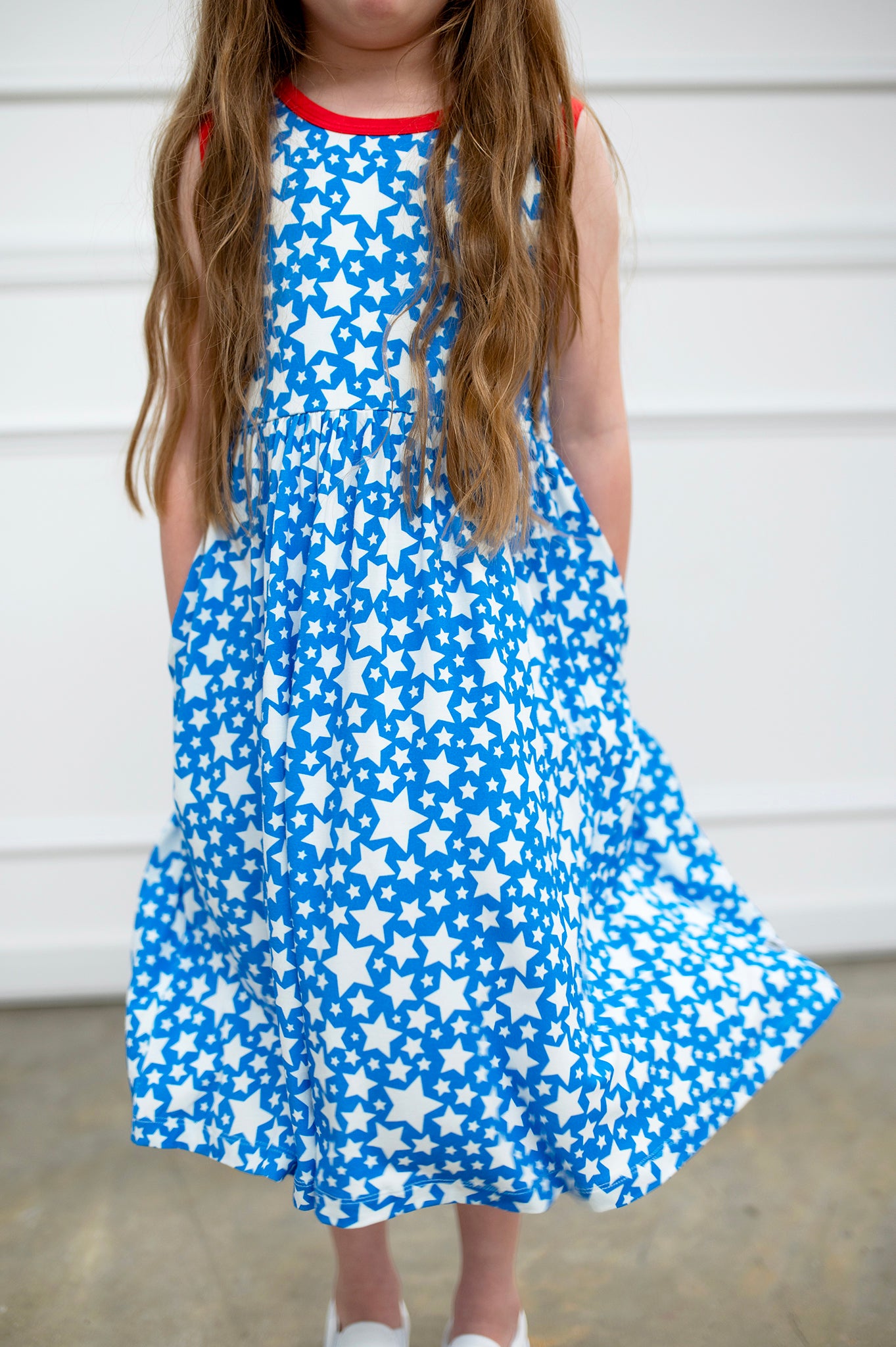 BAMBOO STAR-SPANGLED CELEBRATION TANK POCKET TWIRL DRESS