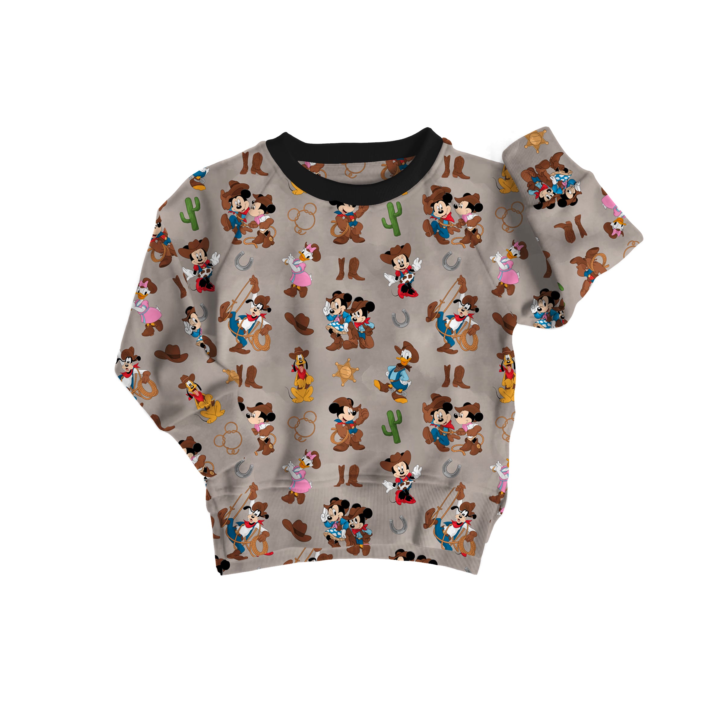 Bamboo FRENCH TERRY WESTERN ROUND UP kids crewneck