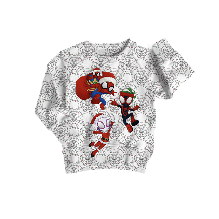 Bamboo COTTON SPANDEX WEBBED WONDERLAND kids GRAPHIC crewneck (FLEECE LINED)