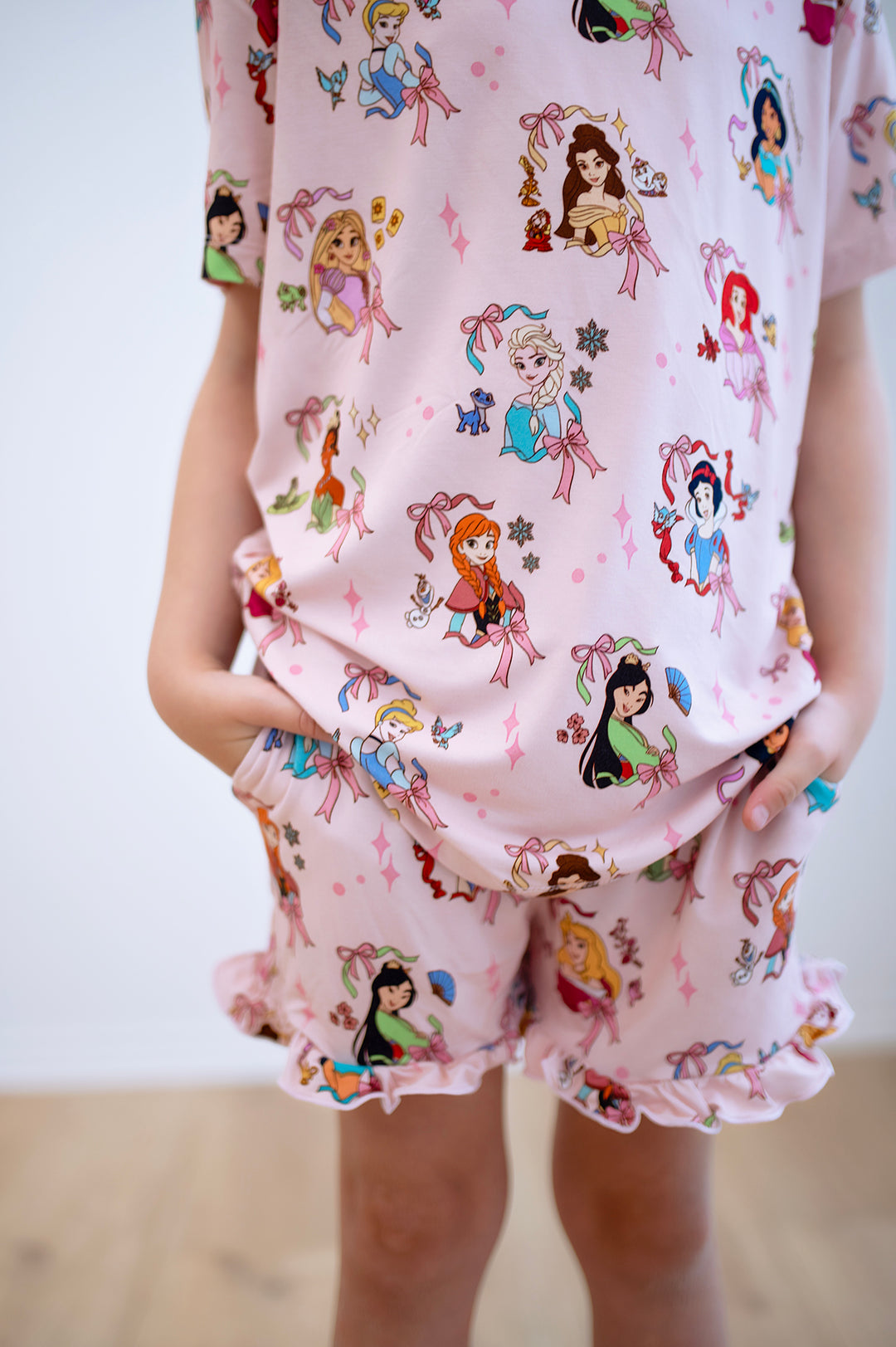 Bamboo ENCHANTED EVER AFTER KIDS RELAXED RUFFLE SHORT SET