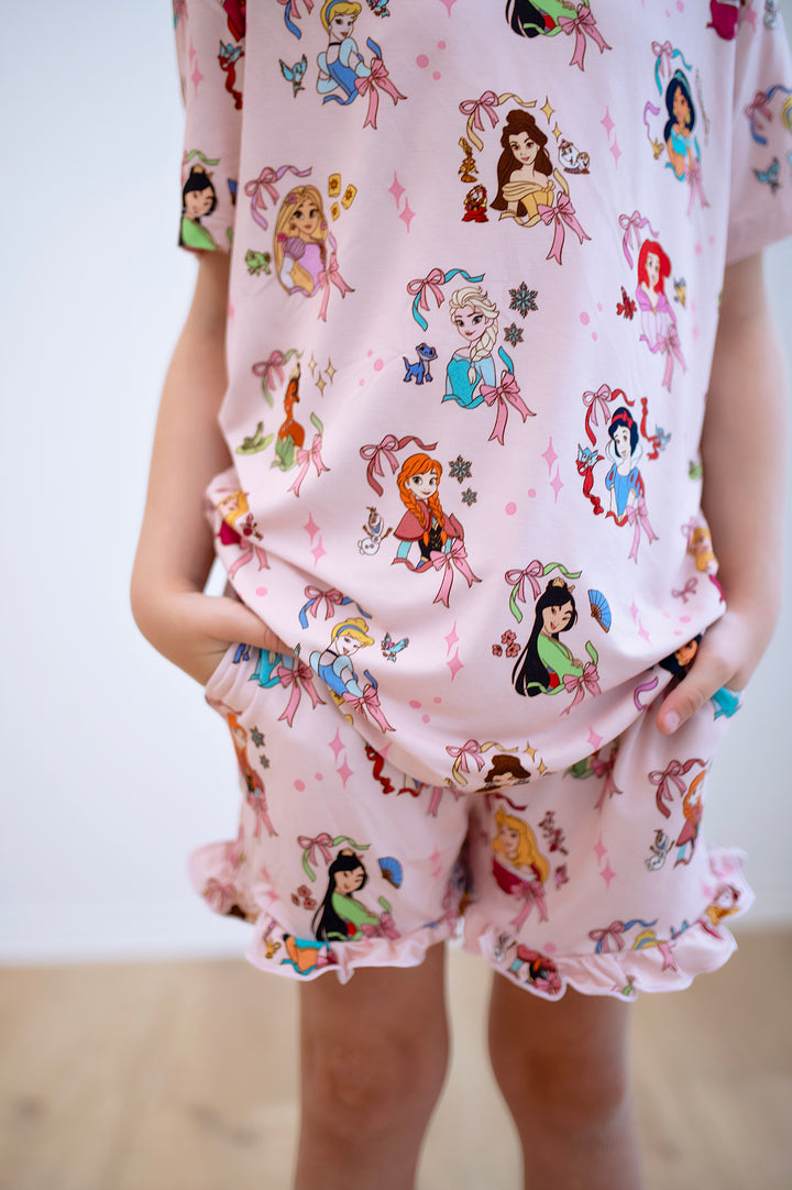 Bamboo ENCHANTED EVER AFTER KIDS RELAXED RUFFLE SHORT SET