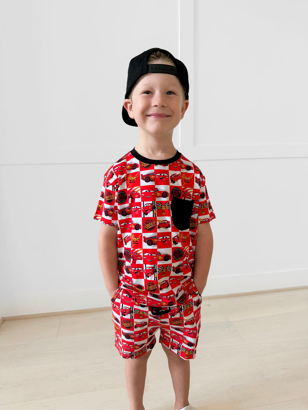 Bamboo FULL THROTTLE CHECK FULL PRINT KIDS POCKET TEE