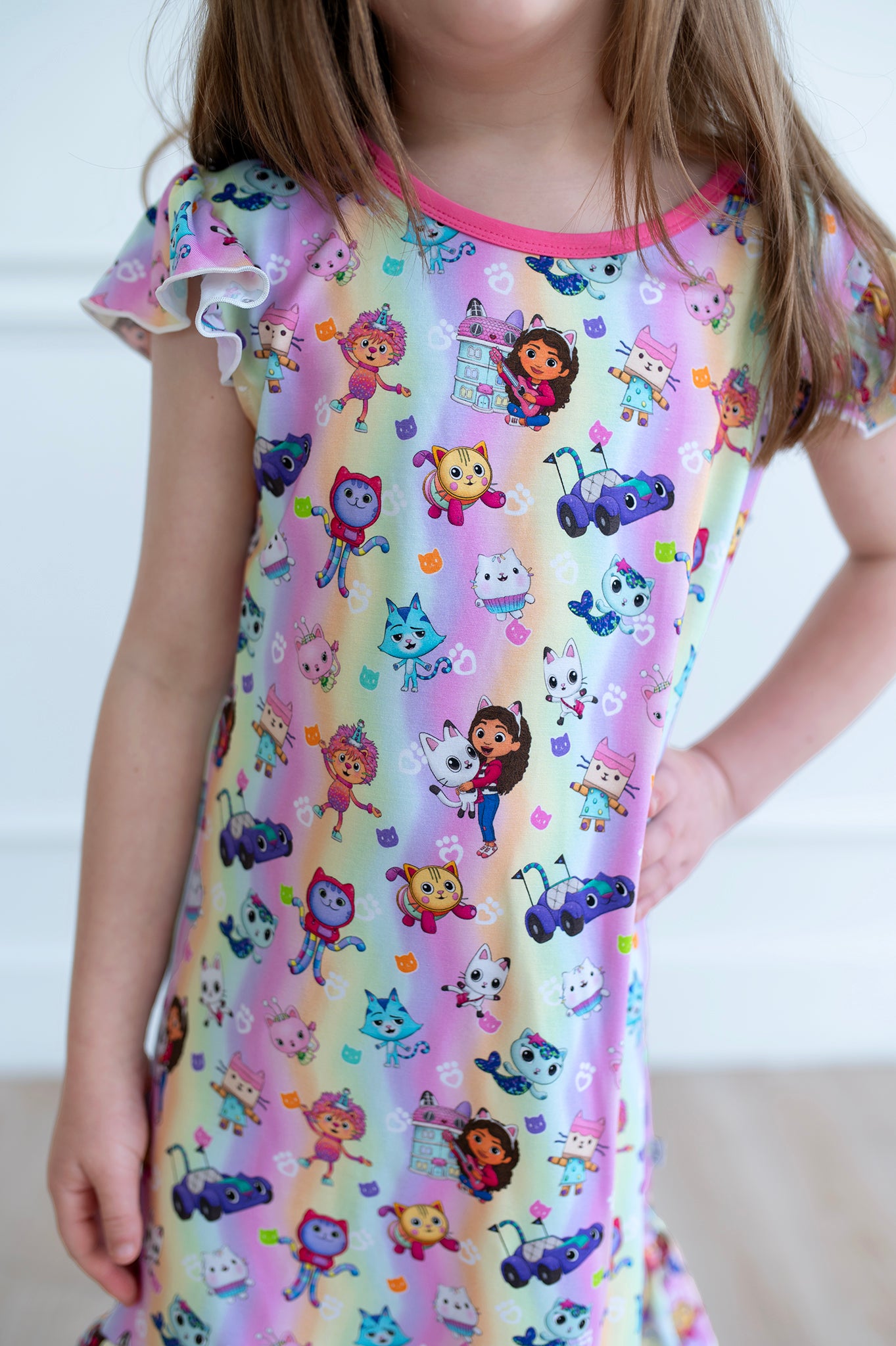 Bamboo CAT-TASTIC Flutter Sleeve Gown