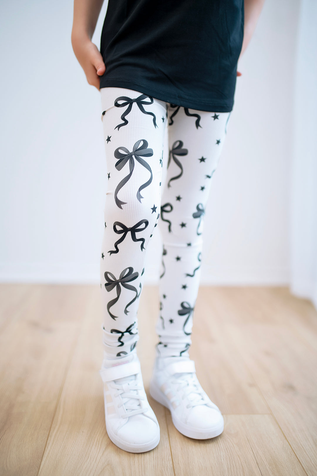 Bamboo JUST A BOW GIRL RIBBED LEGGINGS