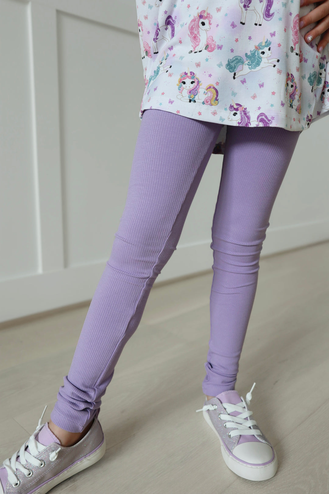 Bamboo RIBBED ENCHANTED SKIES PURPLE LEGGINGS