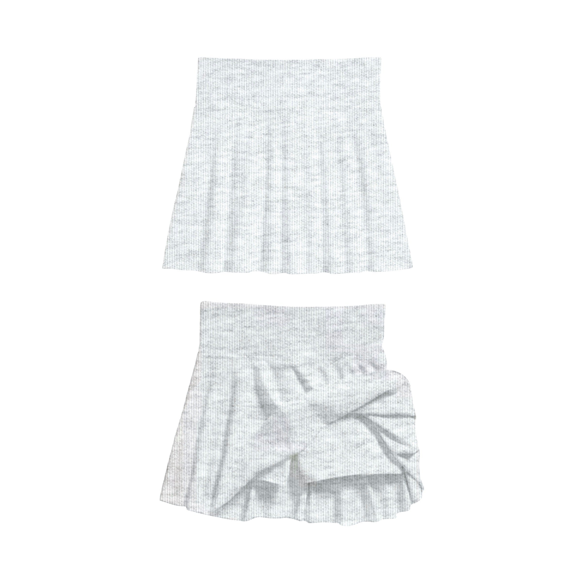 BAMBOO RIBBED STONEWASH HIGH WAISTED SKORT