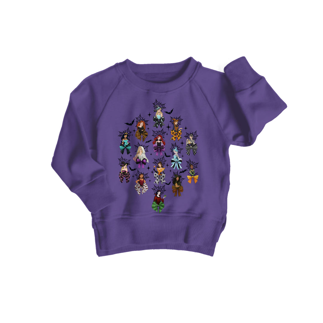 Bamboo COTTON SPANDEX ONCE UPON A SPOOK kids GRAPHIC crewneck (FLEECE LINED)
