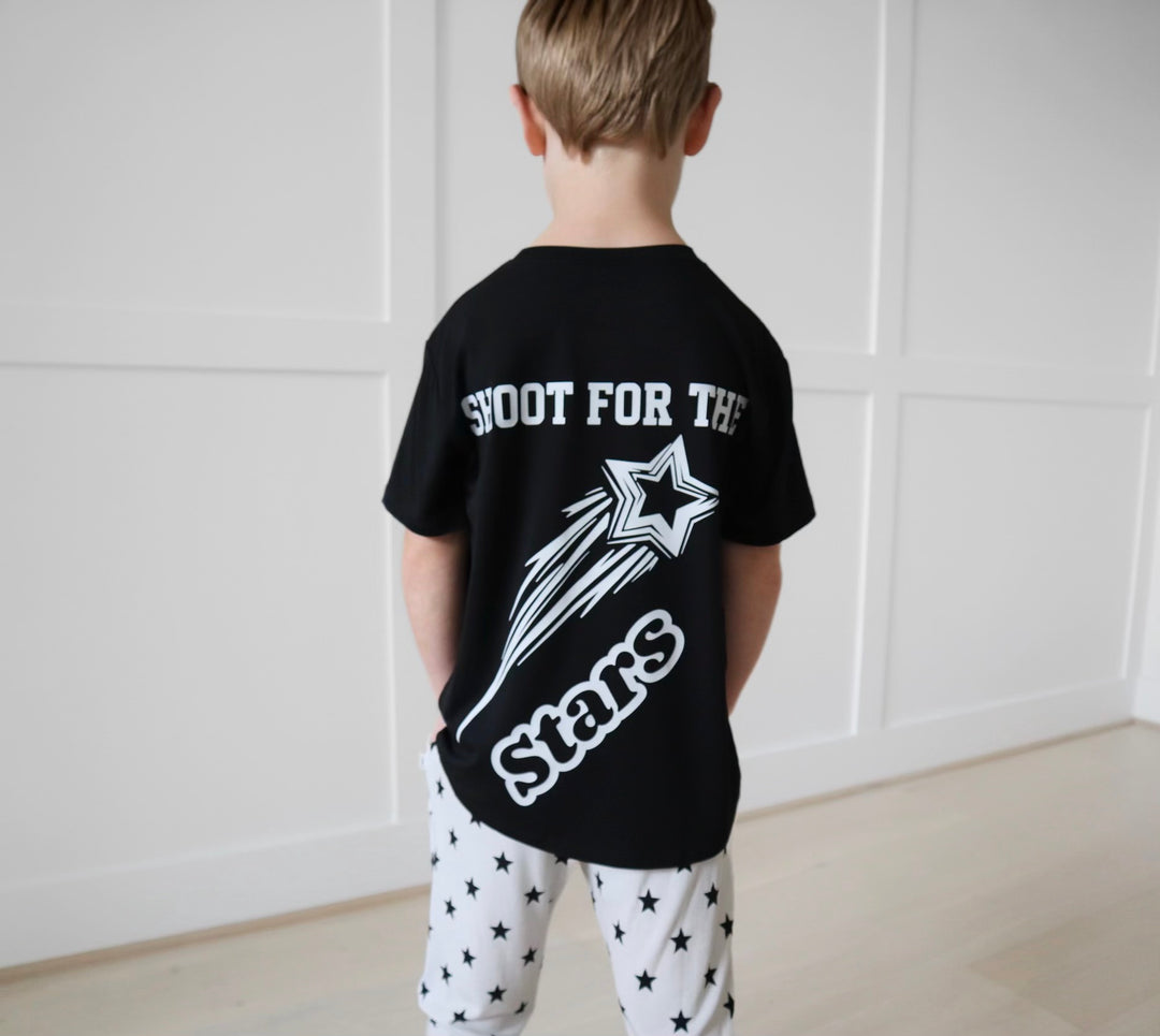 Bamboo SHOOT FOR THE STARS KIDS FRONT &amp; BACK GRAPHIC TEE