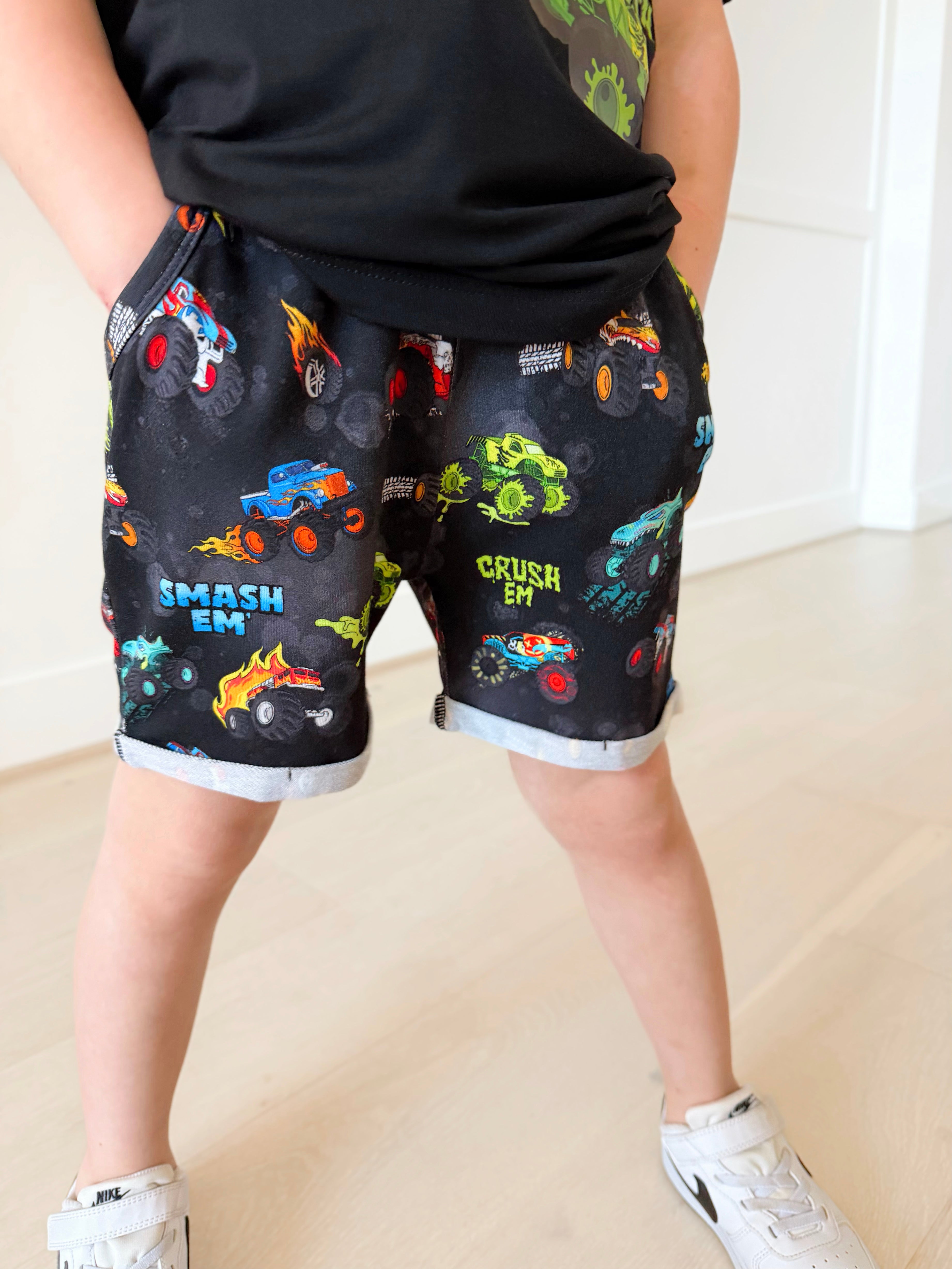 Bamboo French Terry CRUSH 'EM THE DARK SIDE Relaxed Shorts