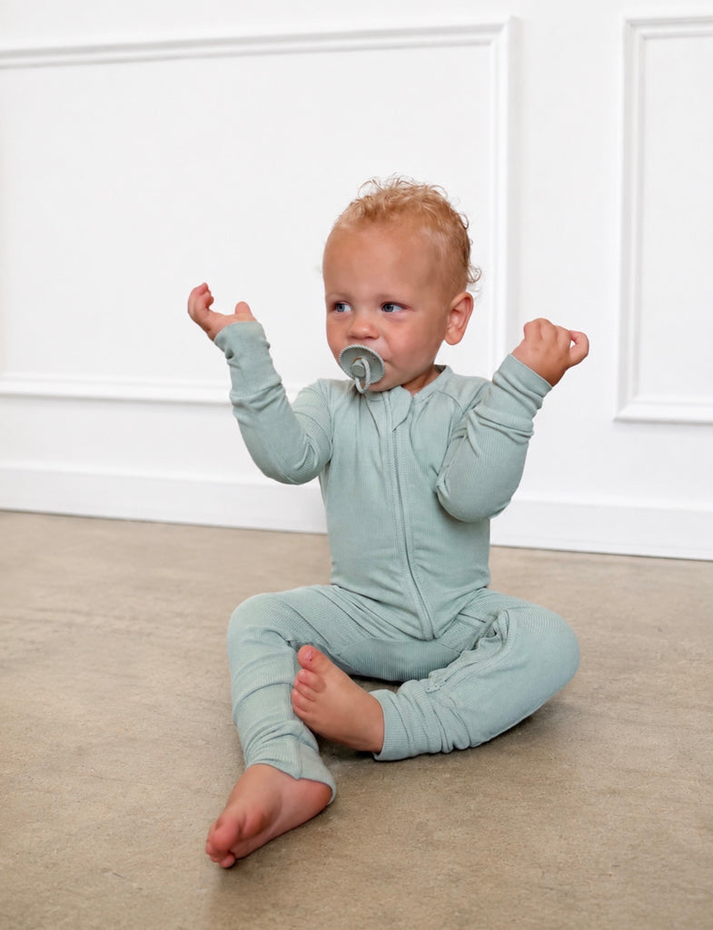 Bamboo RIBBED EVERGREEN ASH Zippy – Bundle of Joy Company