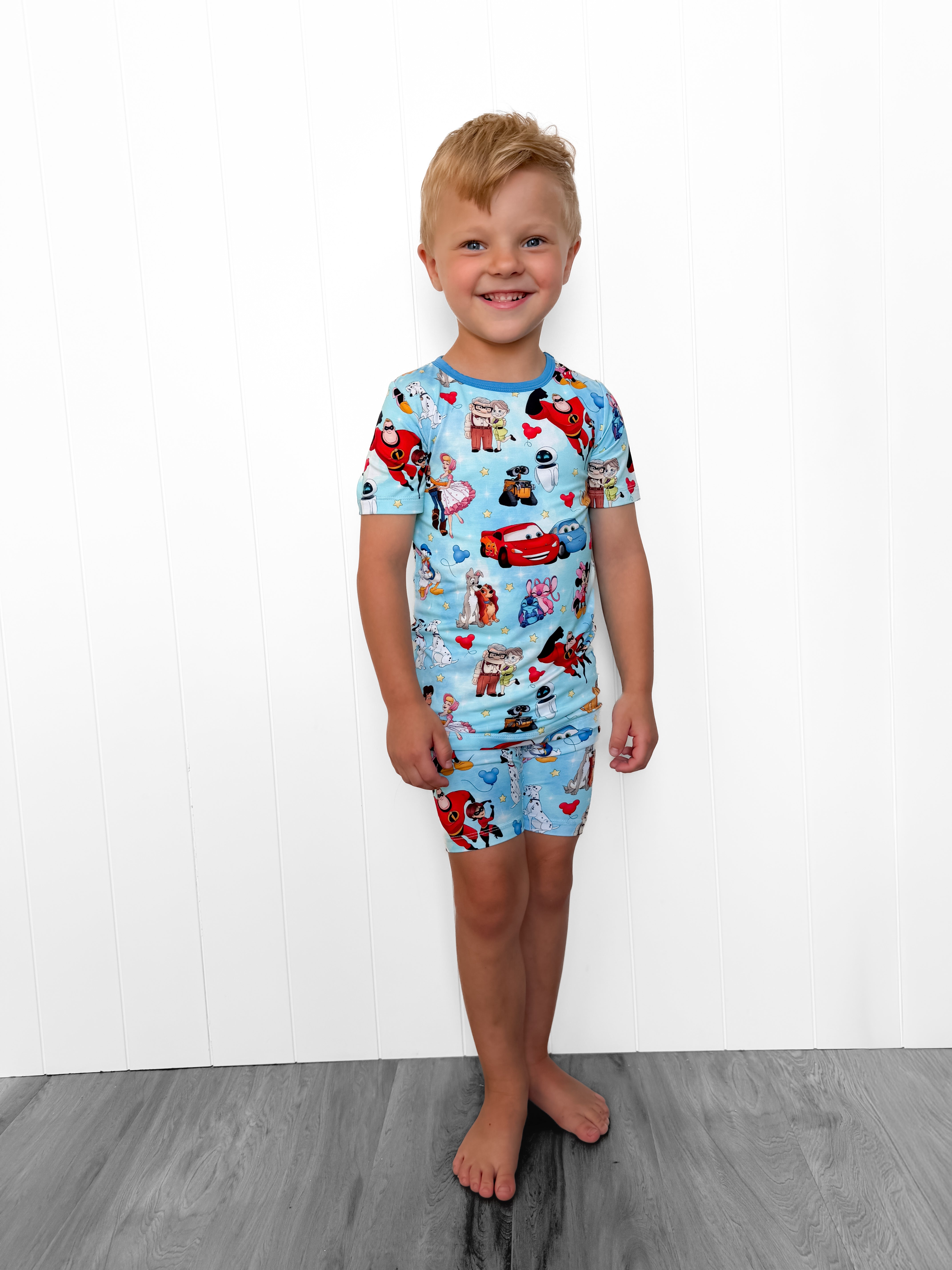 Bamboo ENCHANTED DUOS BLUE Two Piece SHORT SLEEVE/SHORT