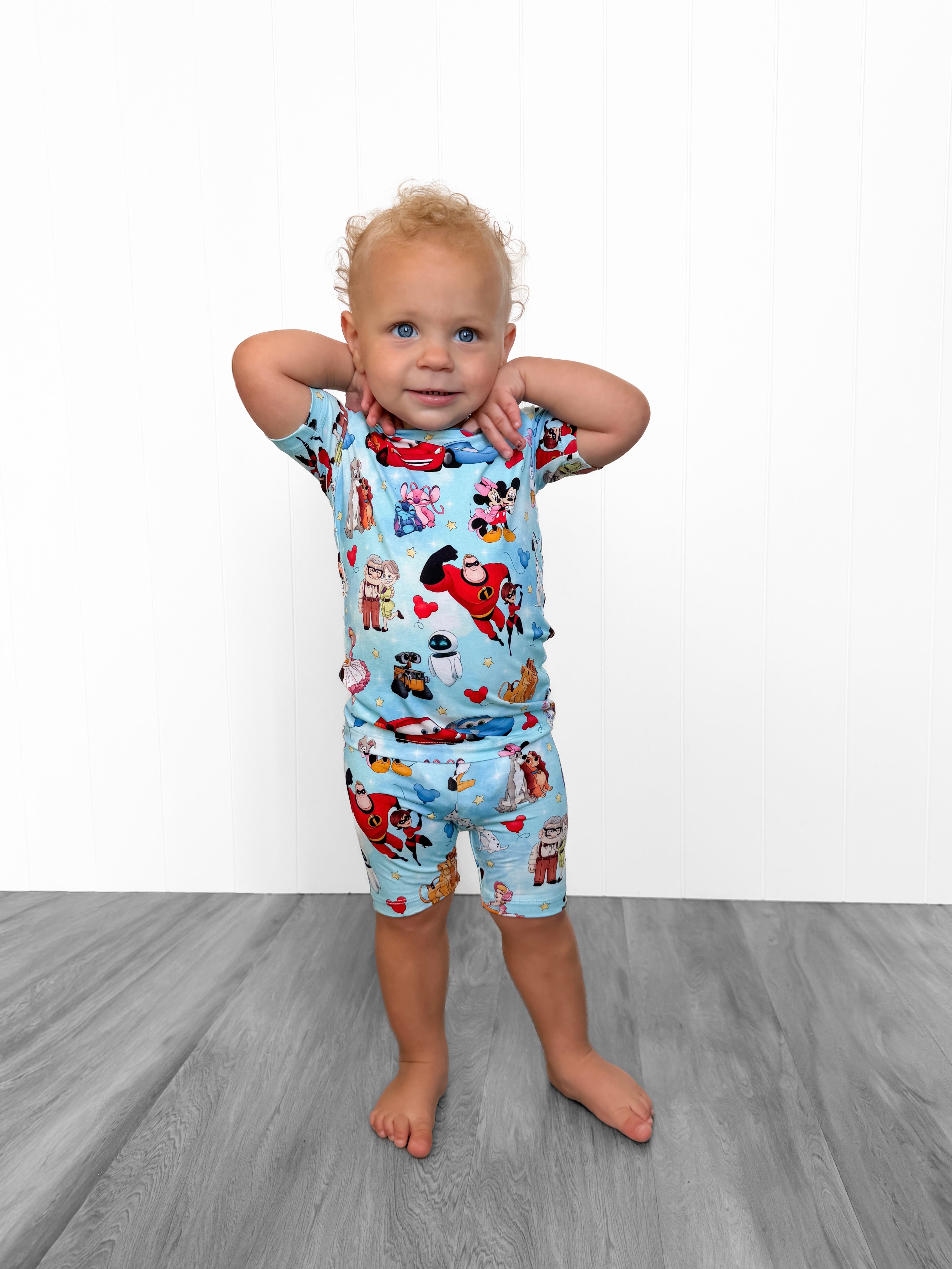 Bamboo ENCHANTED DUOS BLUE Two Piece SHORT SLEEVE/SHORT