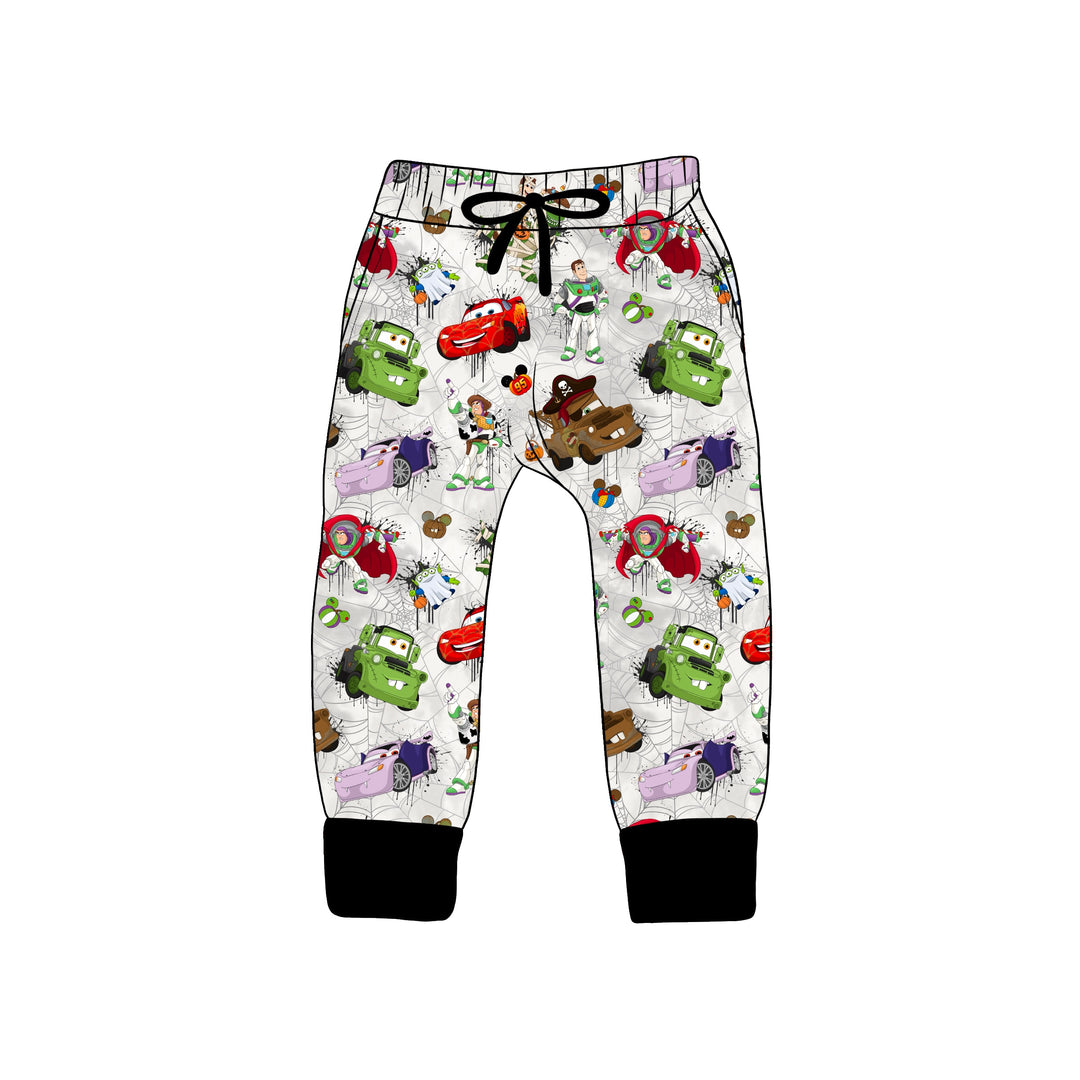 BAMBOO COTTON SPANDEX A SPOOKY STORY KIDS JOGGERS (NO FLEECE)