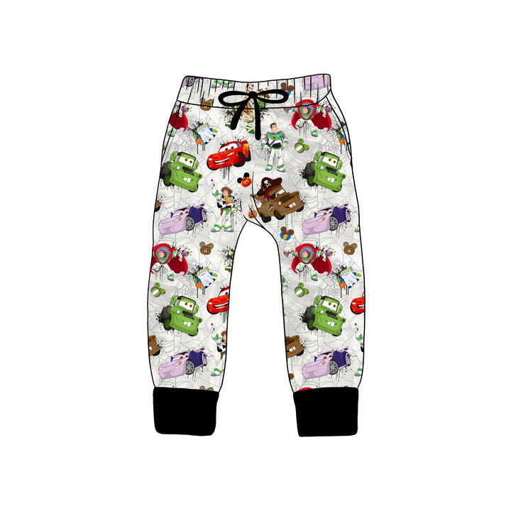 BAMBOO COTTON SPANDEX A SPOOKY STORY KIDS JOGGERS (NO FLEECE)
