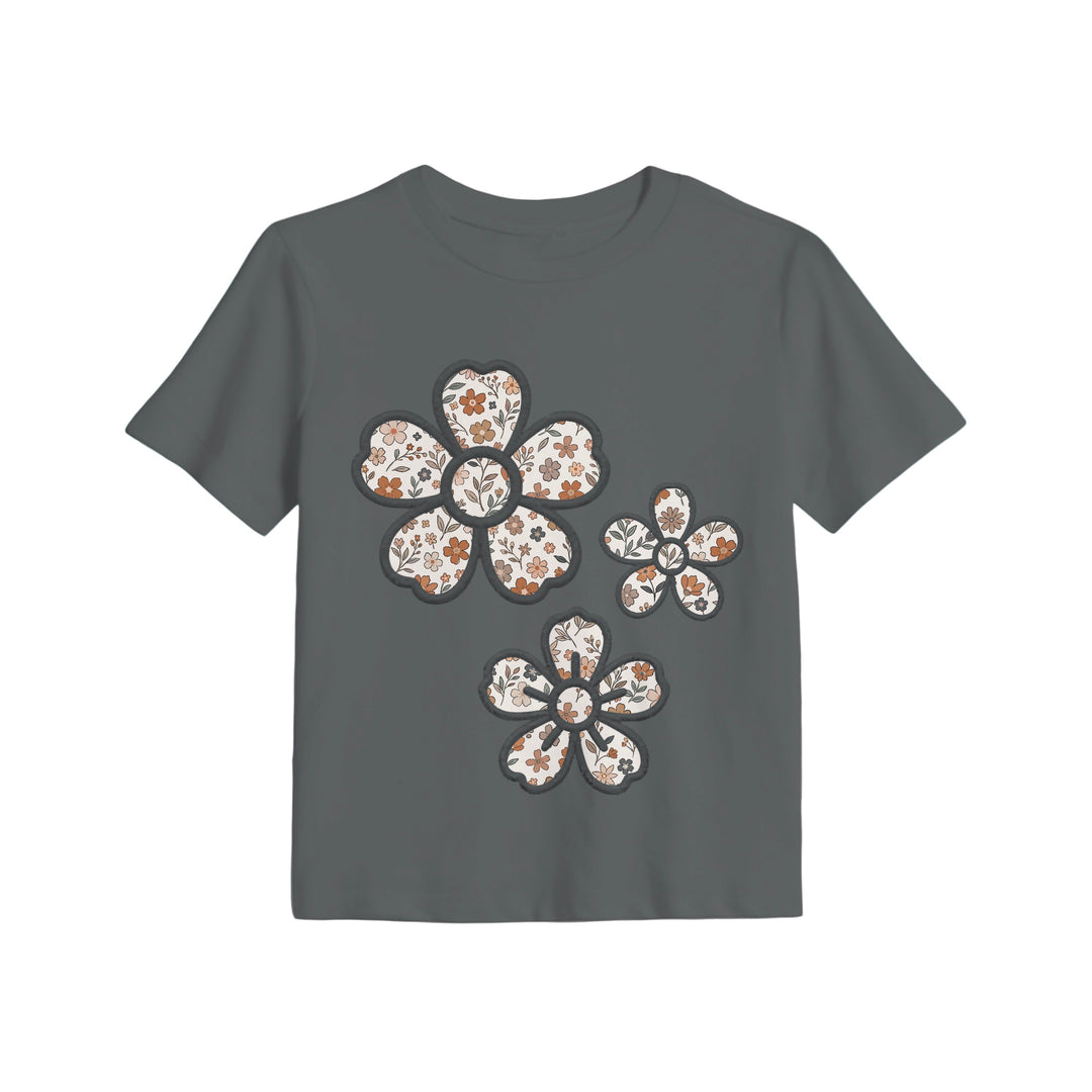 Bamboo COTTON SPANDEX SPICED FLORALS KIDS EMBROIDERED TEE (NO FLEECE)