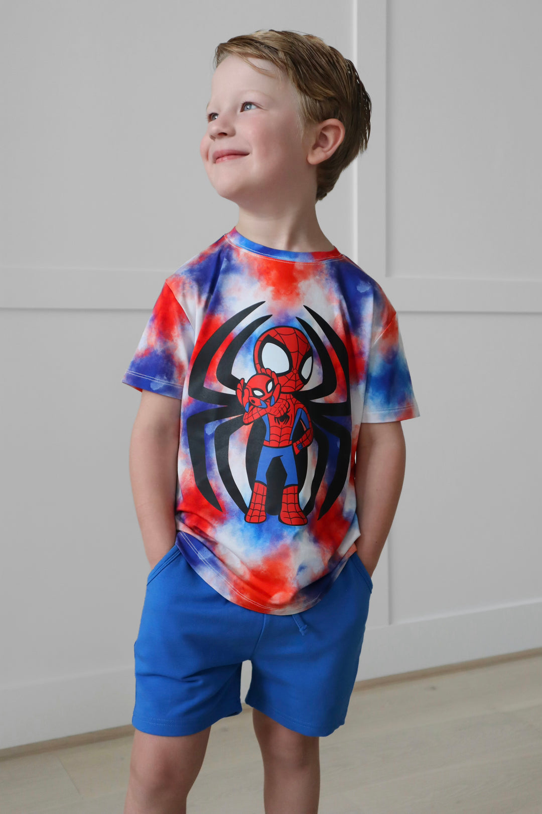 Bamboo WEB SLINGIN’ HERO KIDS FRONT &amp; BACK GRAPHIC TEE