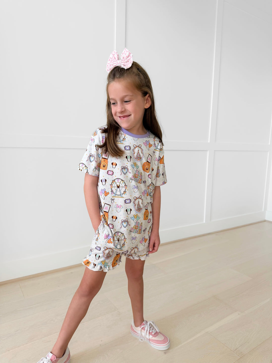 Bamboo DREAMY PARK DAYS KIDS RELAXED RUFFLE SHORT SET