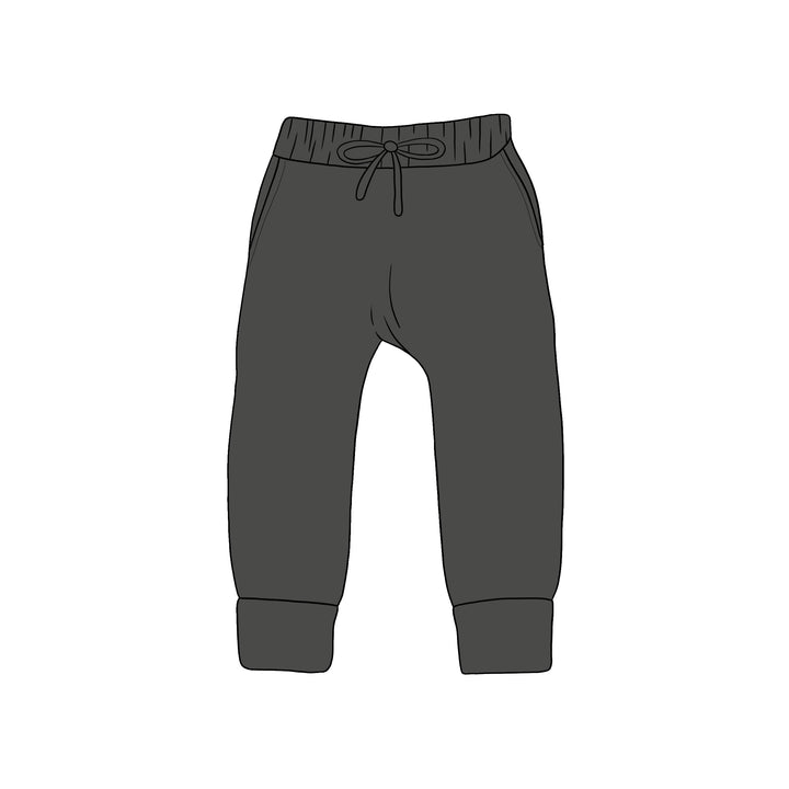 BAMBOO COTTON SPANDEX SOLID WHEELIE BIG ENERGY COORDINATE KIDS JOGGERS (FLEECE LINED)