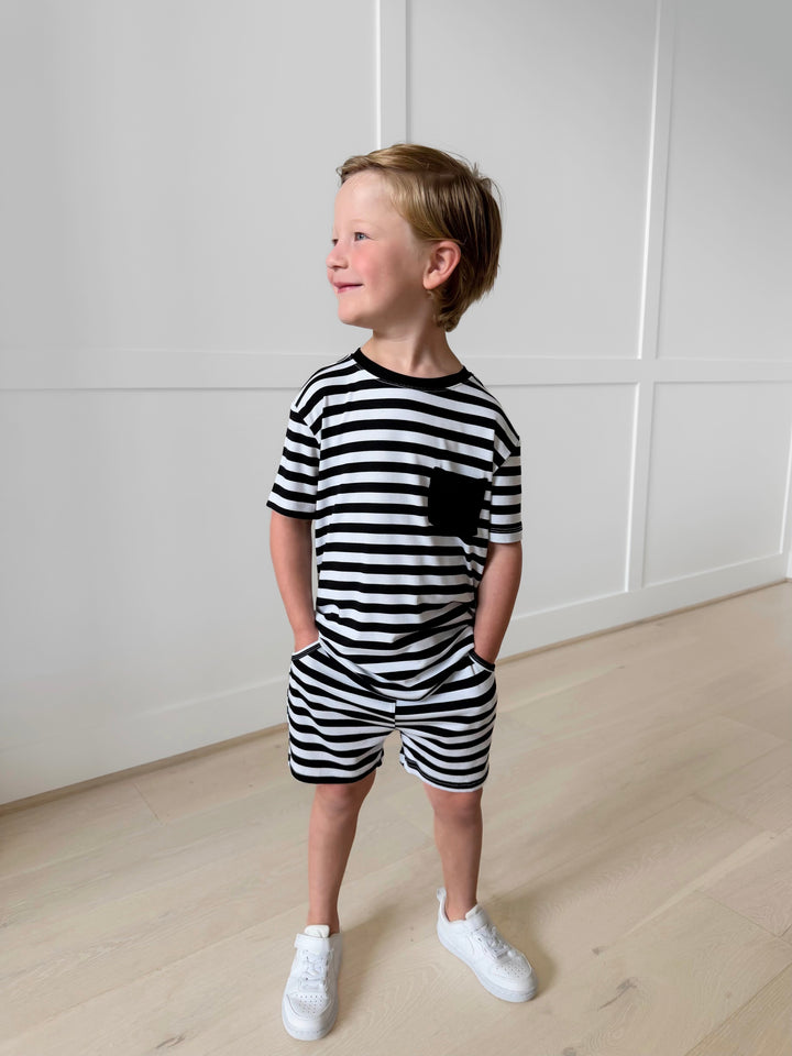 Bamboo RIBBED BOLD &amp; BASIC KIDS POCKET TEE (TEE ONLY)