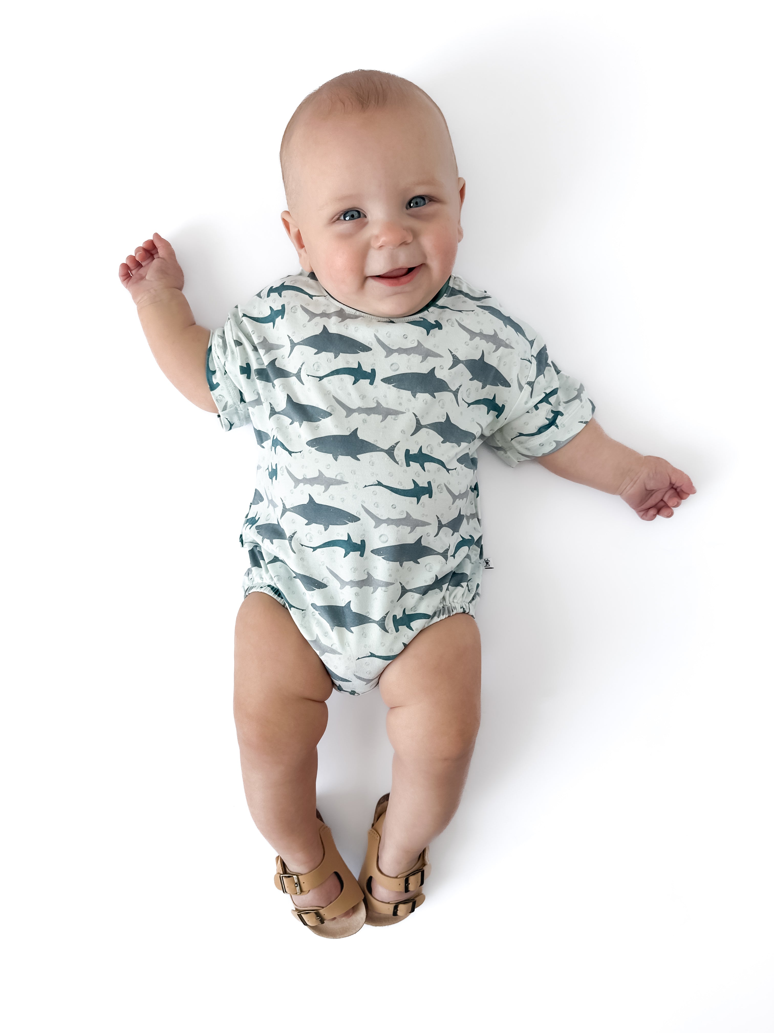 BAMBOO BENEATH THE WAVES SHORT SLEEVE RELAXED ROMPER