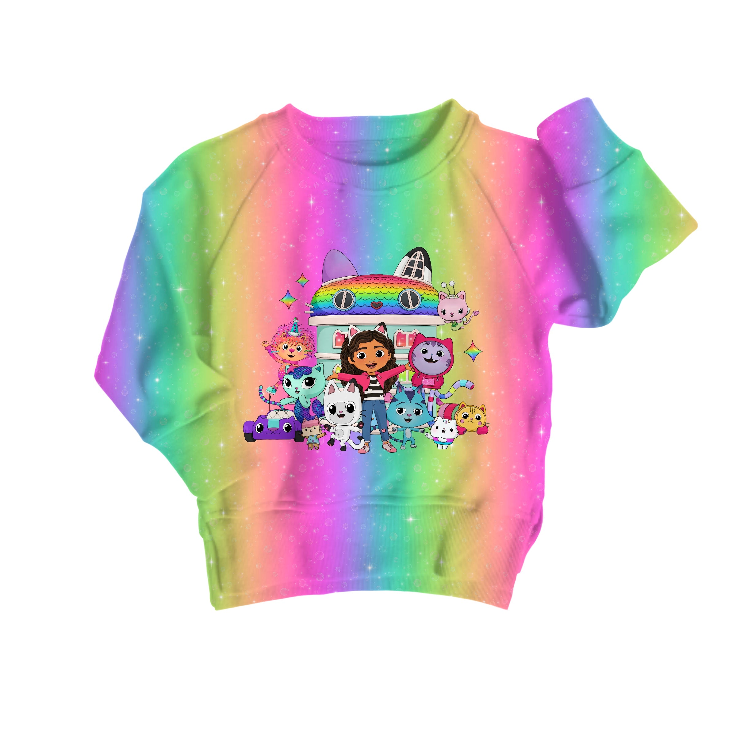 Preorder Bamboo COTTON SPANDEX DOLLHOUSE WORLD kids GRAPHIC crewneck EST ship date OCTOBER 2026 (FLEECE LINED)
