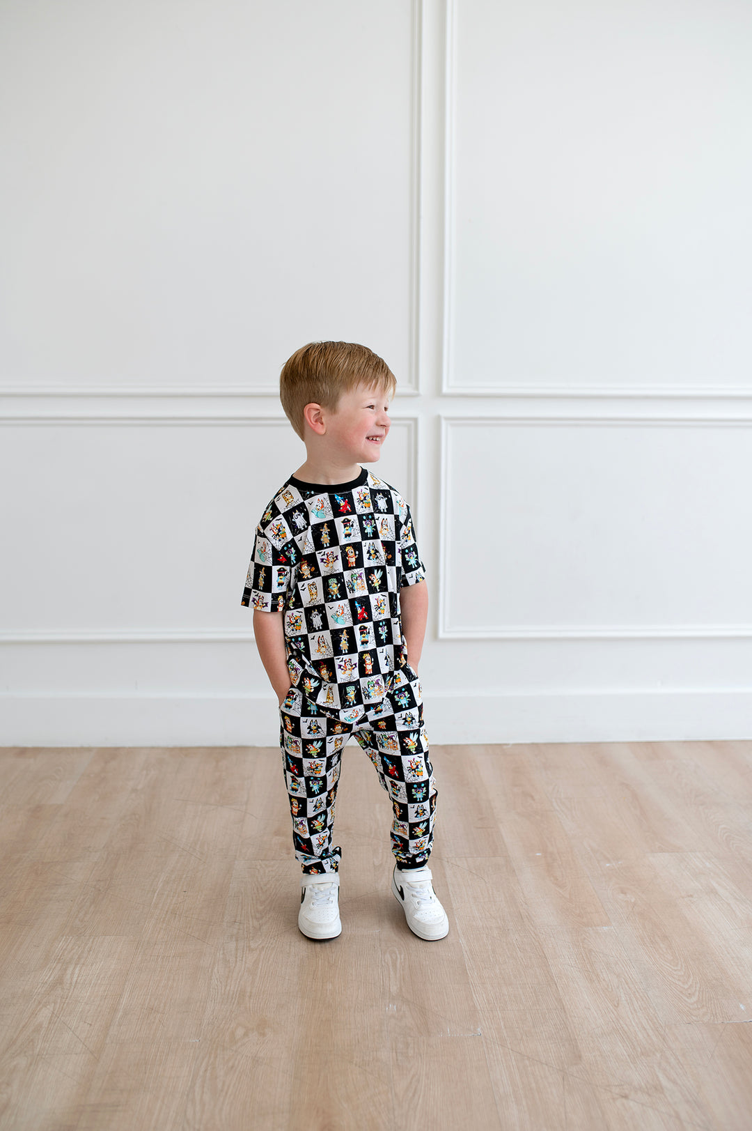 BAMBOO COTTON SPANDEX A HEELER HAUNTING KIDS JOGGERS (NO FLEECE)
