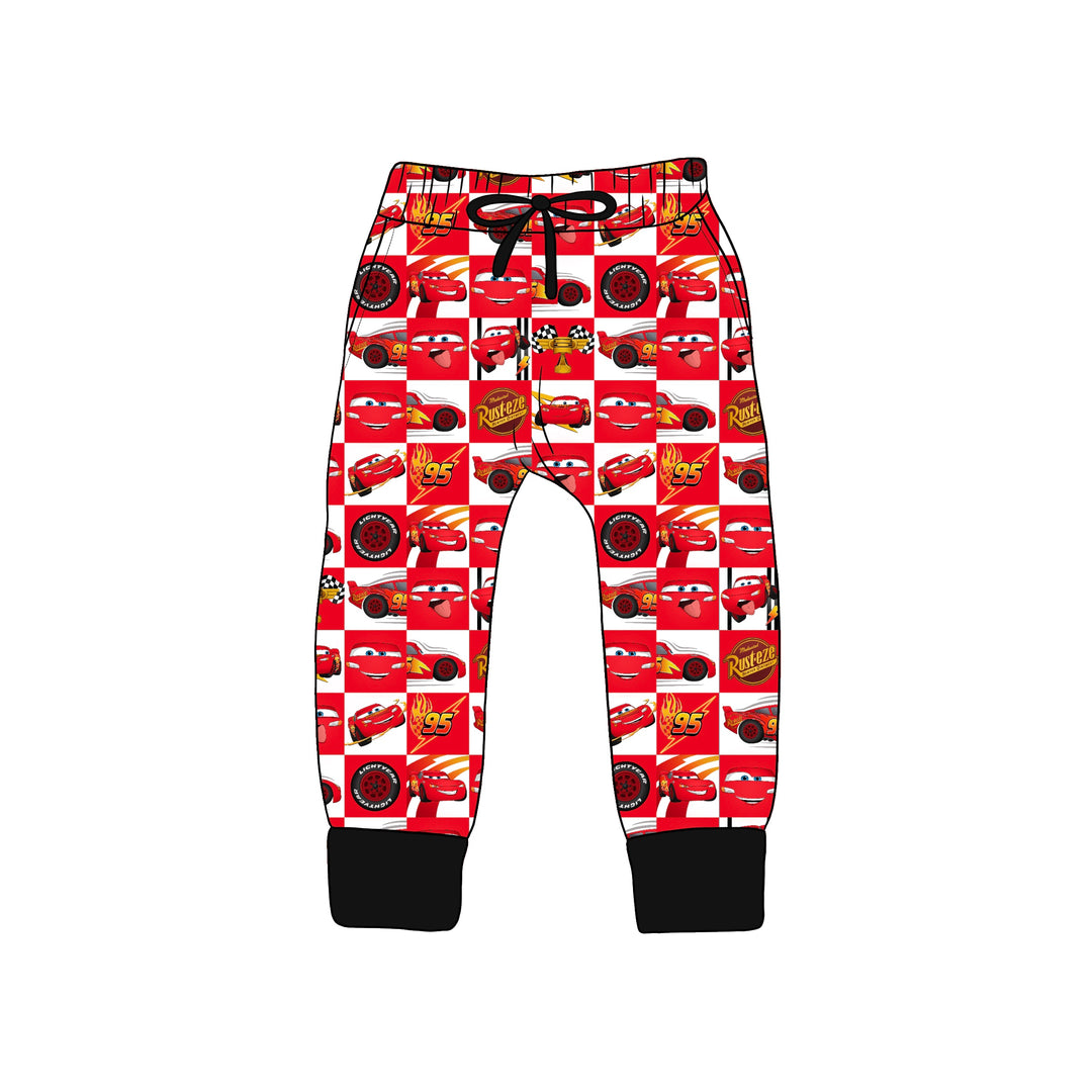 BAMBOO French Terry FULL THROTTLE CHECK KIDS JOGGERS