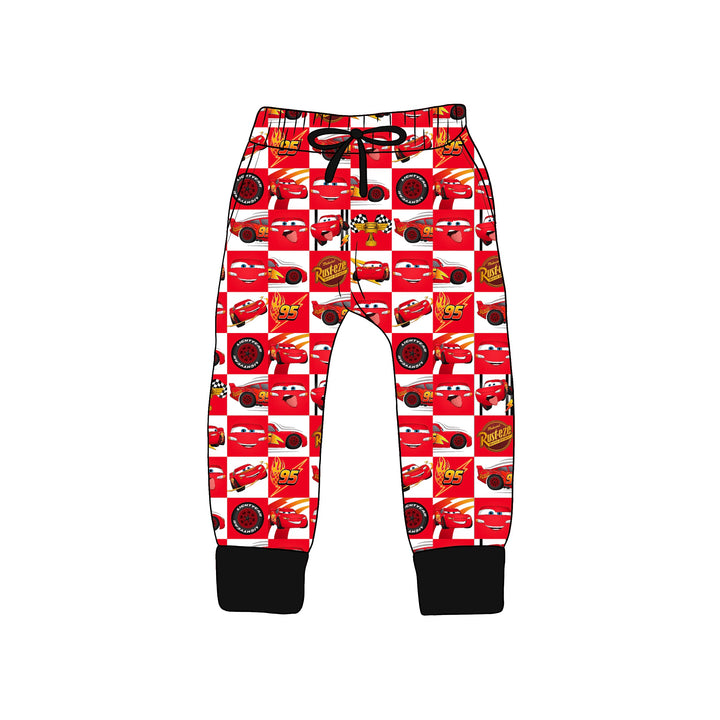 BAMBOO French Terry FULL THROTTLE CHECK KIDS JOGGERS