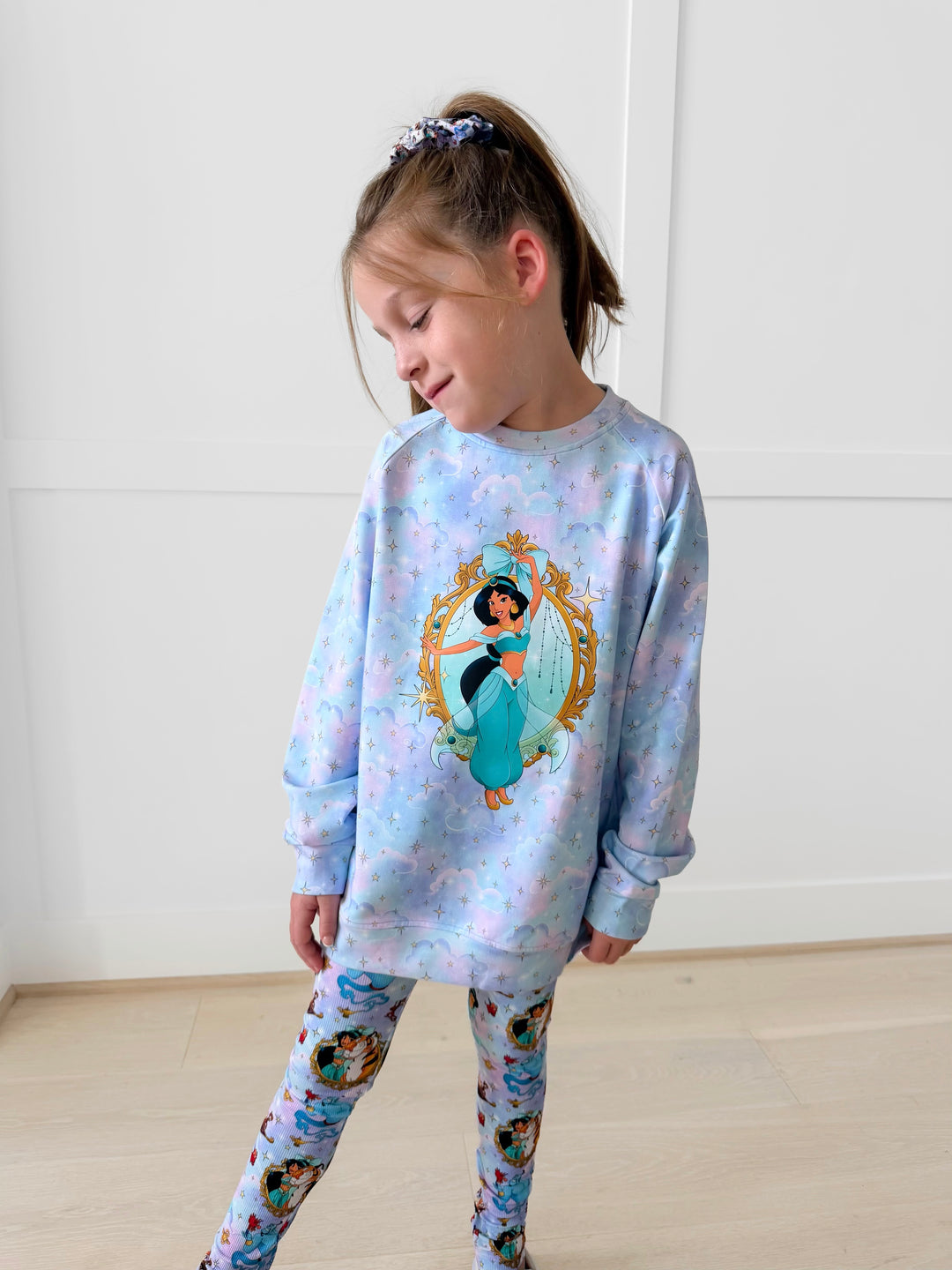 Bamboo COTTON SPANDEX STARDUST SANDS kids FRONT &amp; BACK GRAPHIC CREWNECK (NO FLEECE)