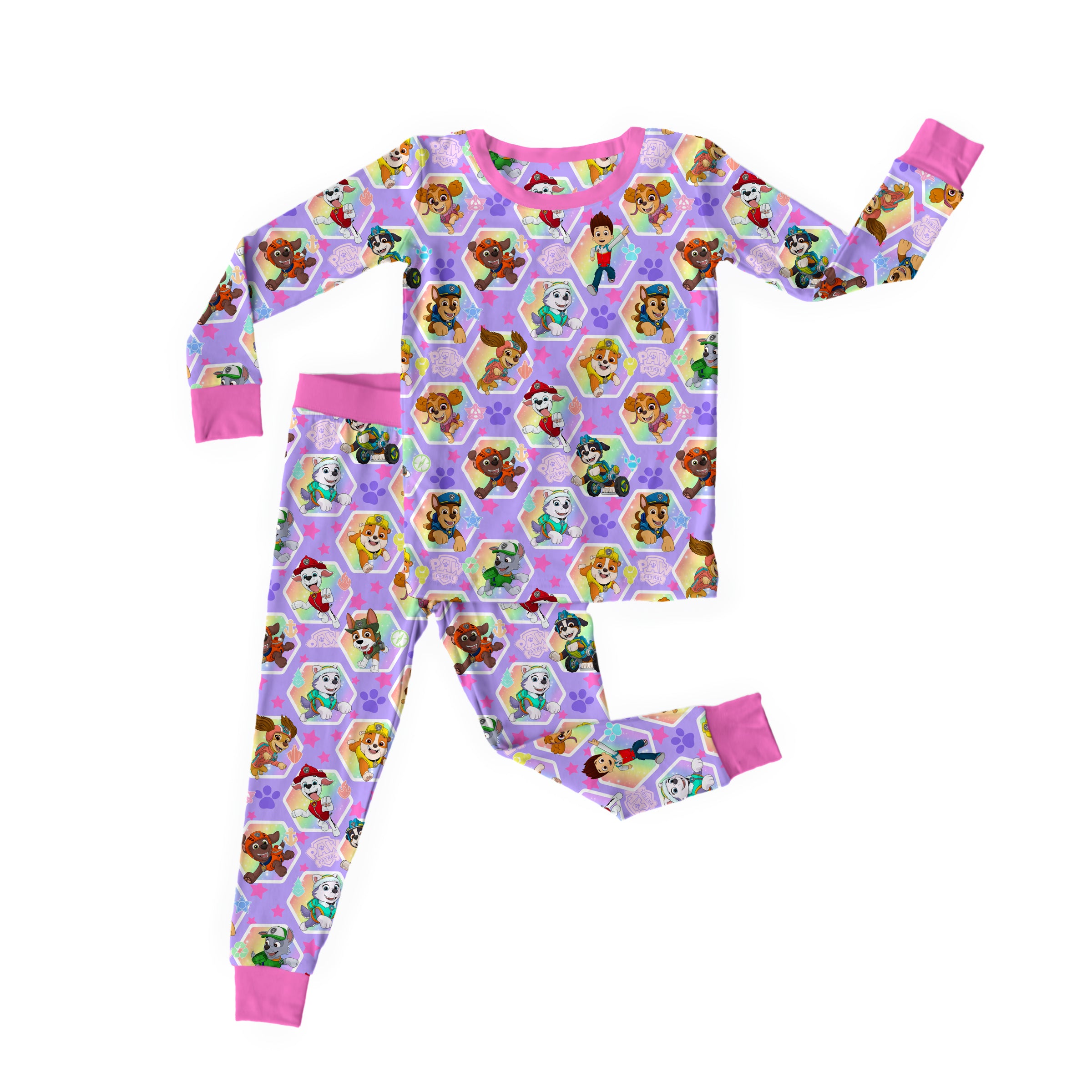 Bamboo GIRLS ON A ROLL Two Piece Long Sleeve/Pant Set