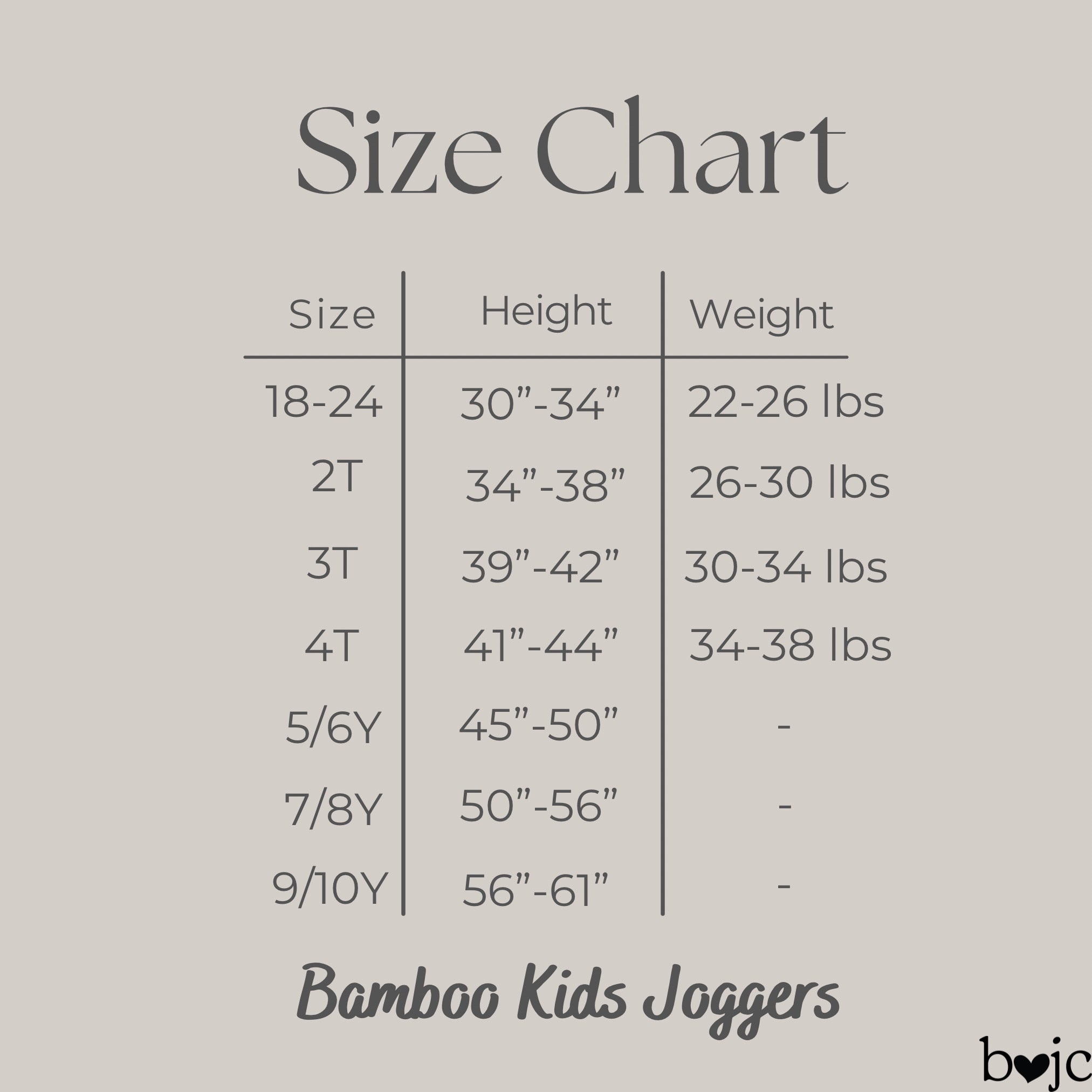 BAMBOO French Terry LOVE BITES KIDS JOGGERS