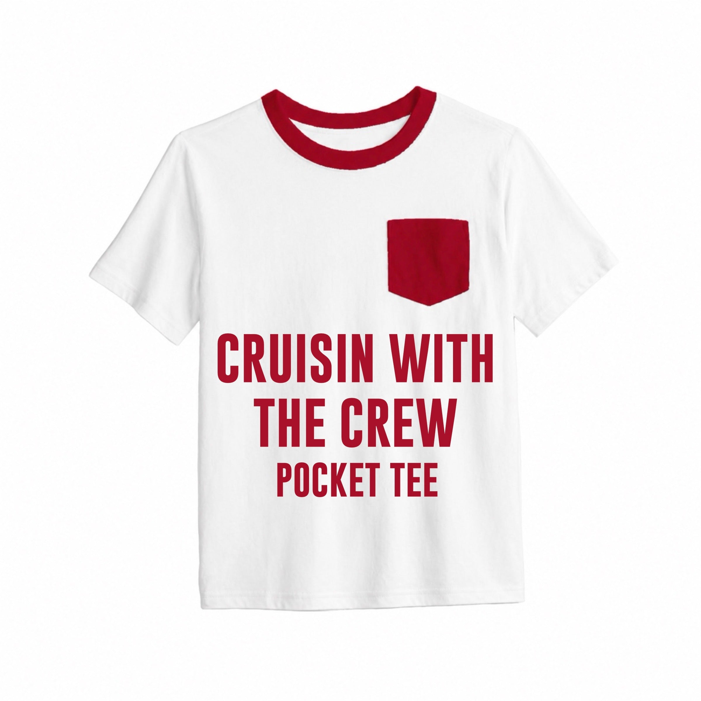 Bamboo CRUISIN' WITH THE CREW FULL PRINT KIDS POCKET TEE