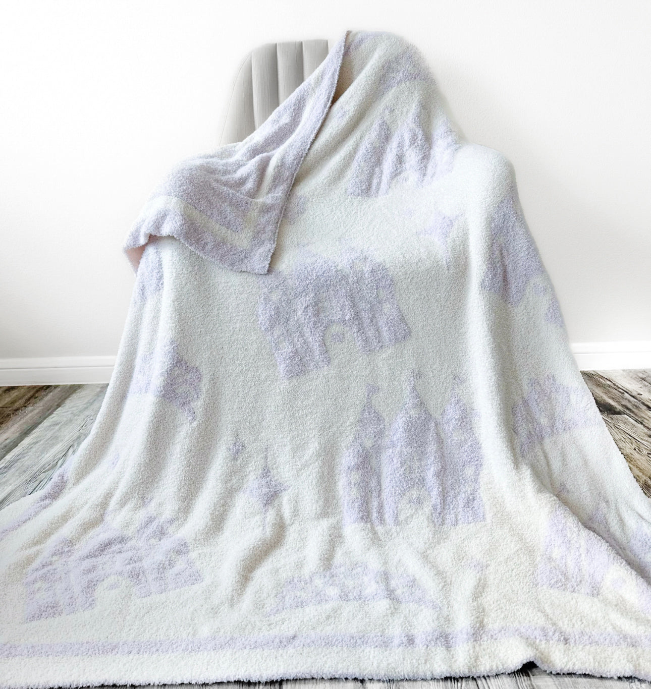 Light Purple/White Princess Cozy Blanket 50x60”