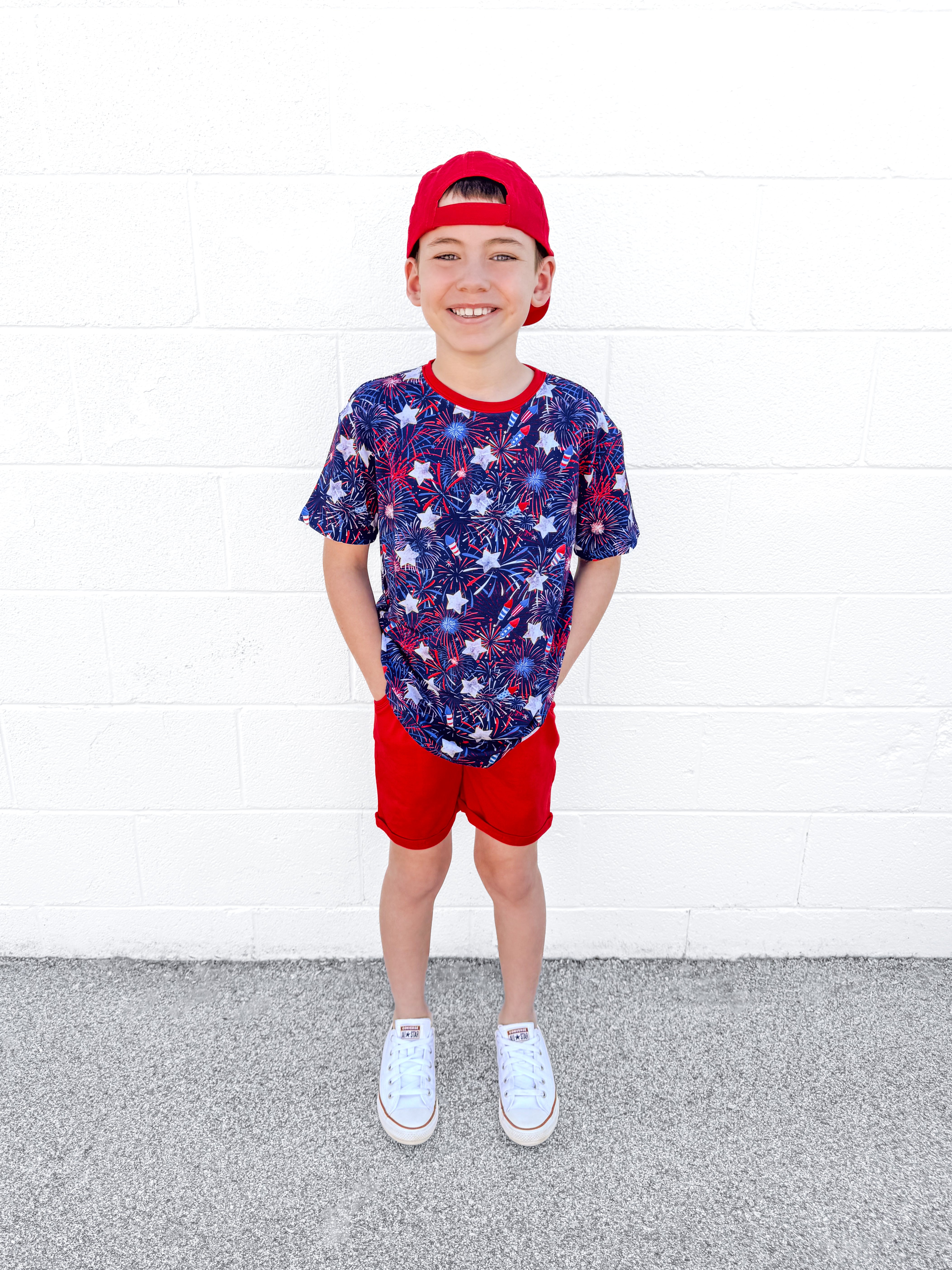 Bamboo French Terry BABY YOU'RE A FIREWORK Relaxed Short Set