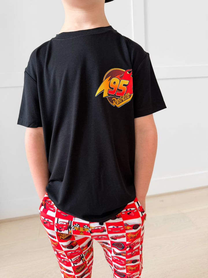 Bamboo FULL THROTTLE CHECK KIDS GRAPHIC FRONT &amp; BACK TEE
