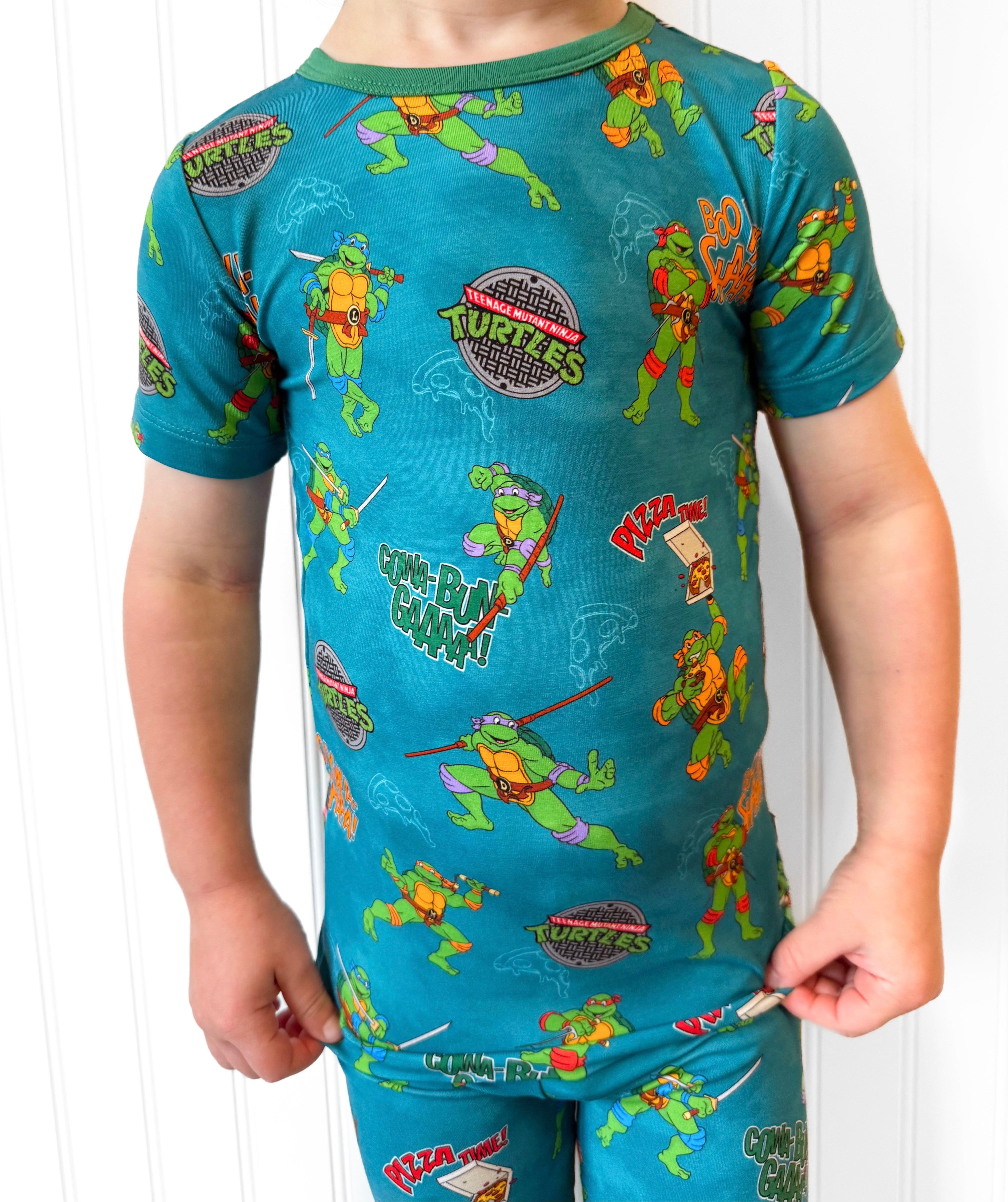 Bamboo HEROES IN A HALF SHELL Two Piece Short Sleeve/Pant Set