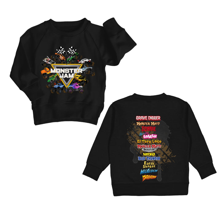 Bamboo COTTON SPANDEX WHEELIE BIG ENERGY kids GRAPHIC crewneck (FLEECE LINED)