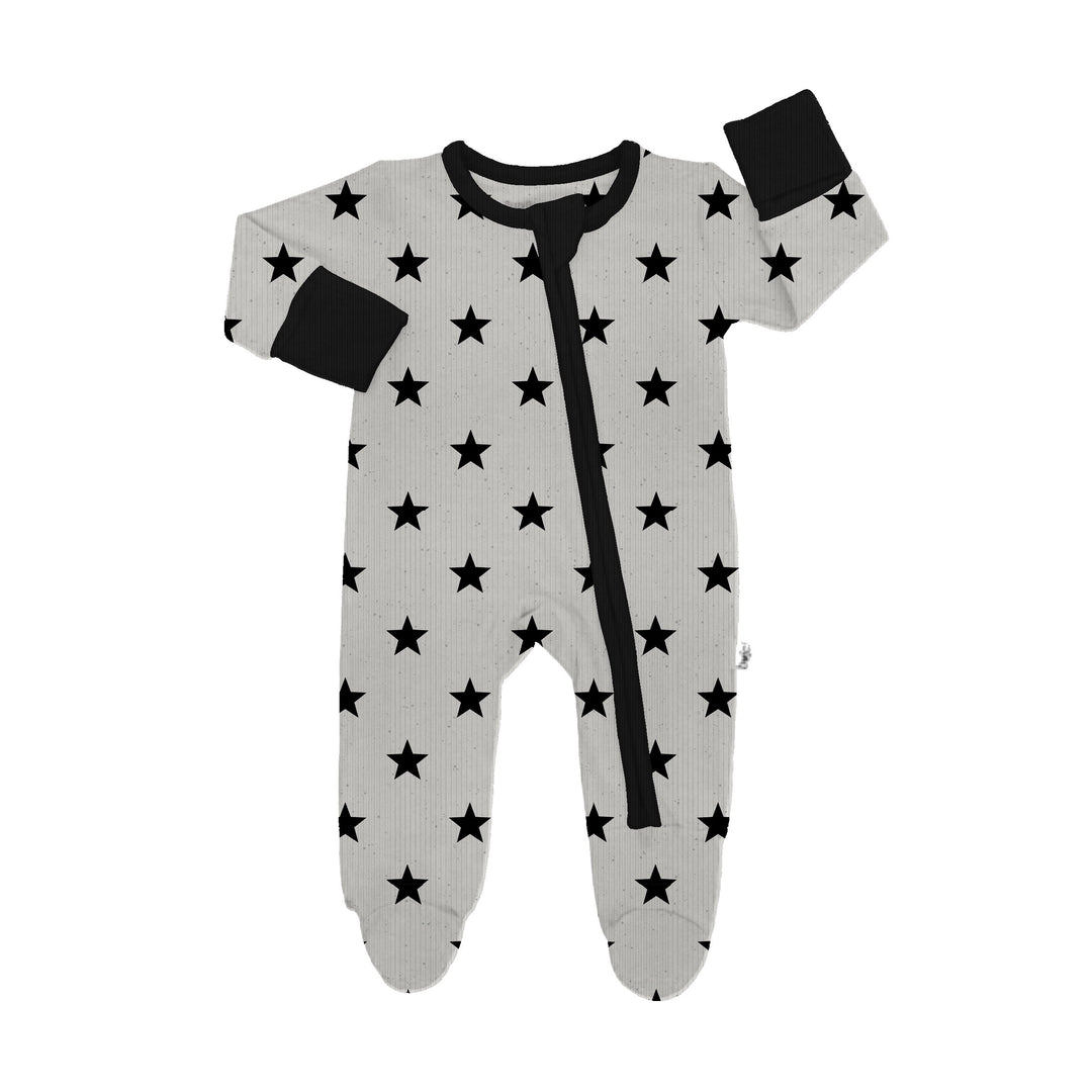 Bamboo RIBBED SHOOT FOR THE STARS Preemie Footie