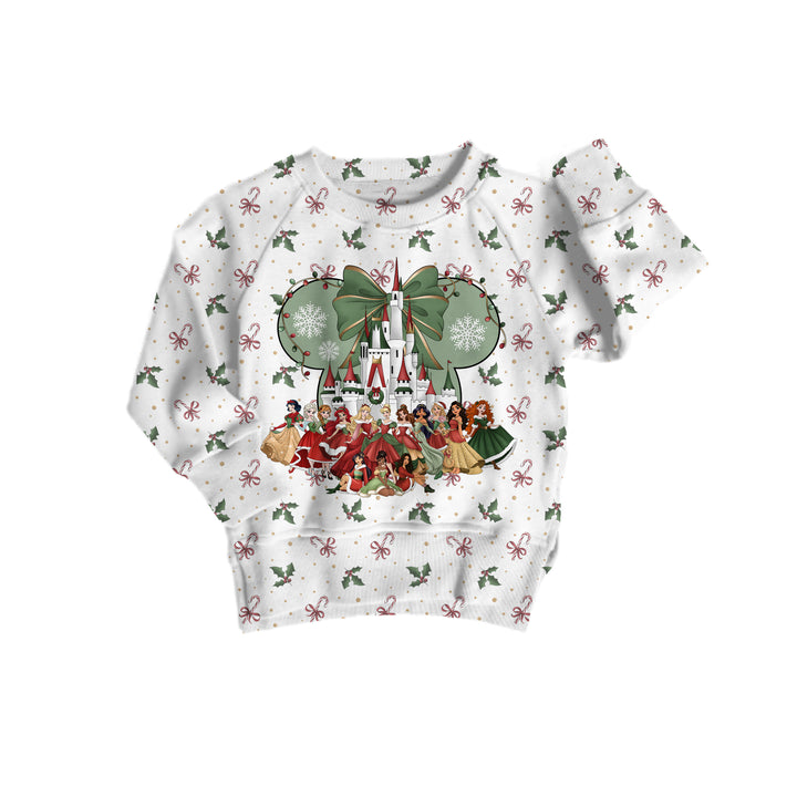 Bamboo COTTON SPANDEX TINSEL &amp; TIARAS kids GRAPHIC crewneck (FLEECE LINED)