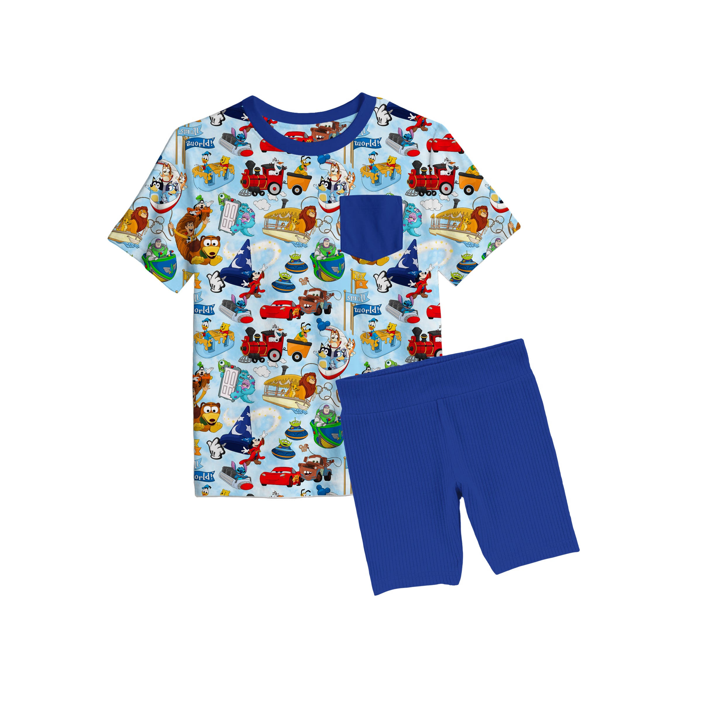 Preorder Bamboo WILD RIDES Short Sleeve Oversized Tee Ribbed Biker Short Set EST Ship Date DECEMBER 2025