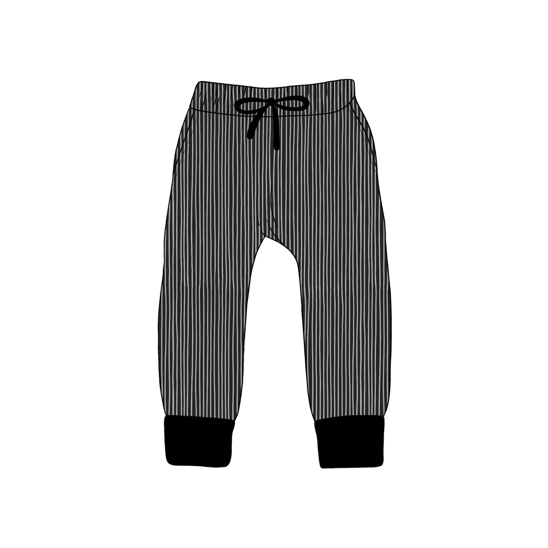 BAMBOO COTTON SPANDEX CHAOS BEFORE CHRISTMAS (JACK) KIDS JOGGERS (NO FLEECE)