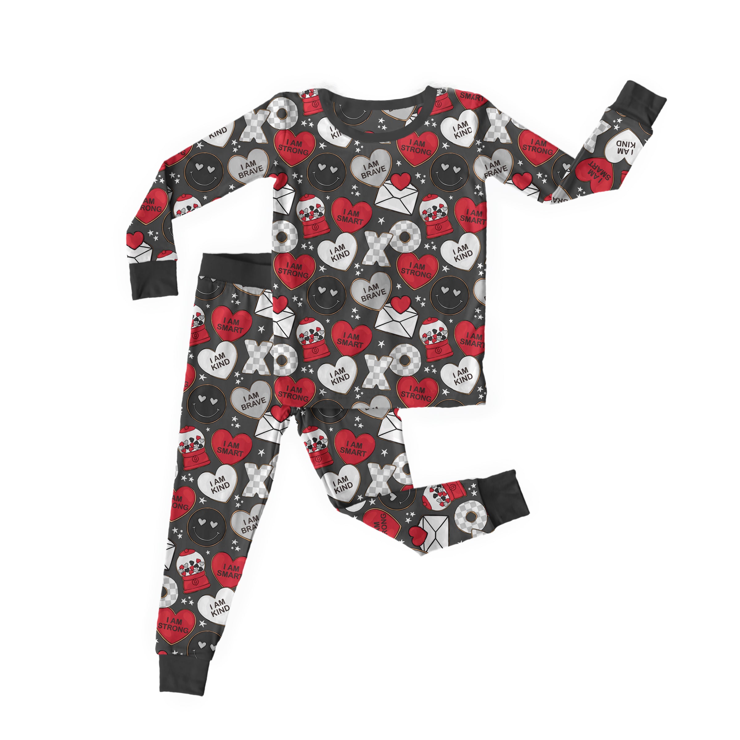 PREORDER Bamboo LOVE NOTES FOR HIM 2.0 Two Piece Long Sleeve/Pant Set Ship Date DECEMBER 2025
