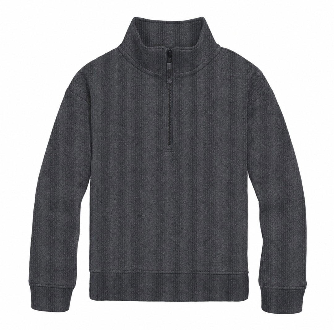 Bamboo RIBBED GRAPHITE ADULT QUARTER ZIP