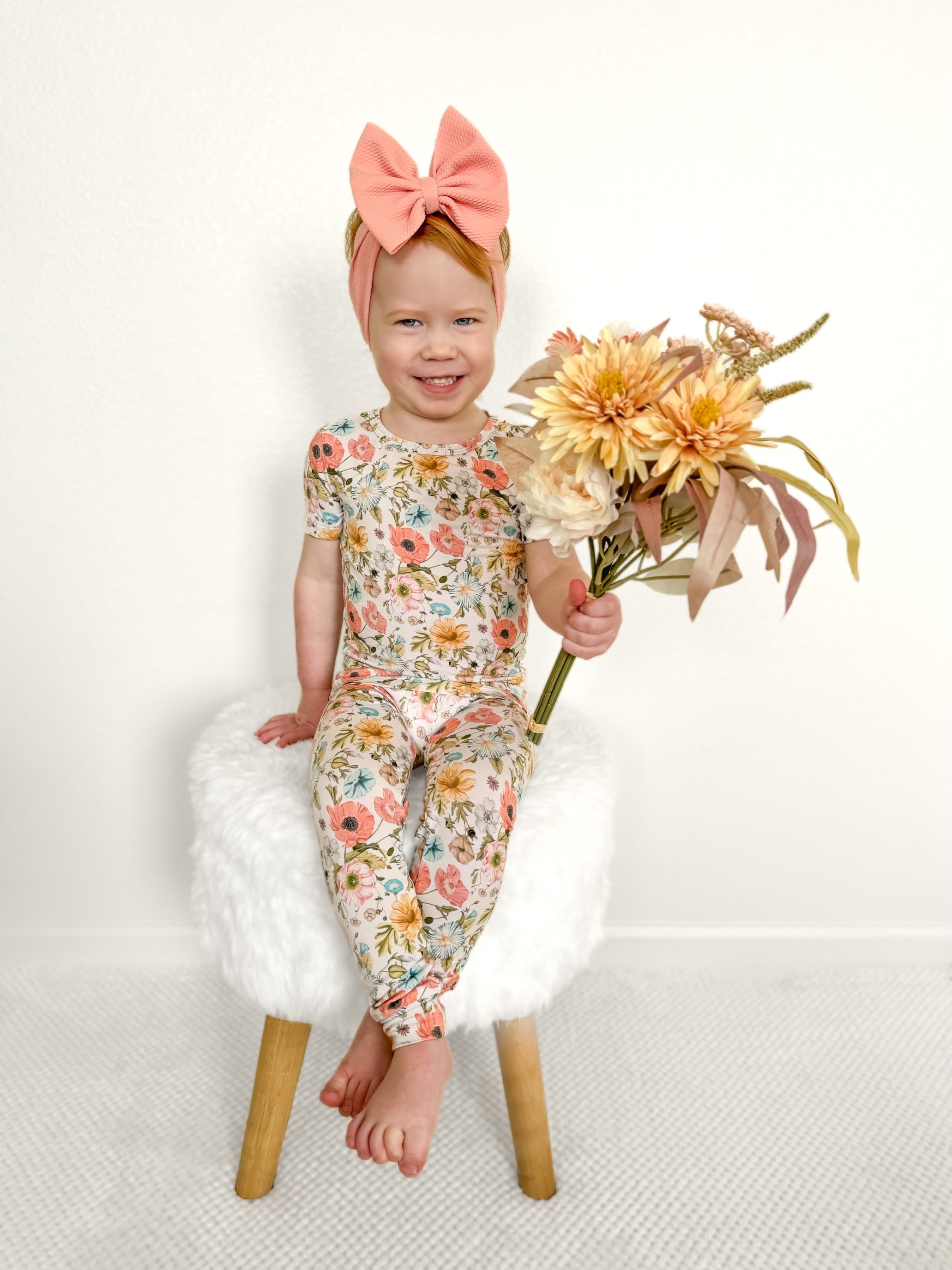 Bamboo LYDIA'S BLOOMS 2.0 Two Piece Short Sleeve/Pant Set