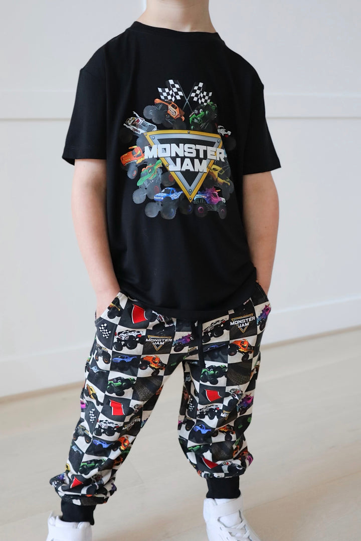 BAMBOO COTTON SPANDEX WHEELIE BIG ENERGY KIDS JOGGERS (NO FLEECE)