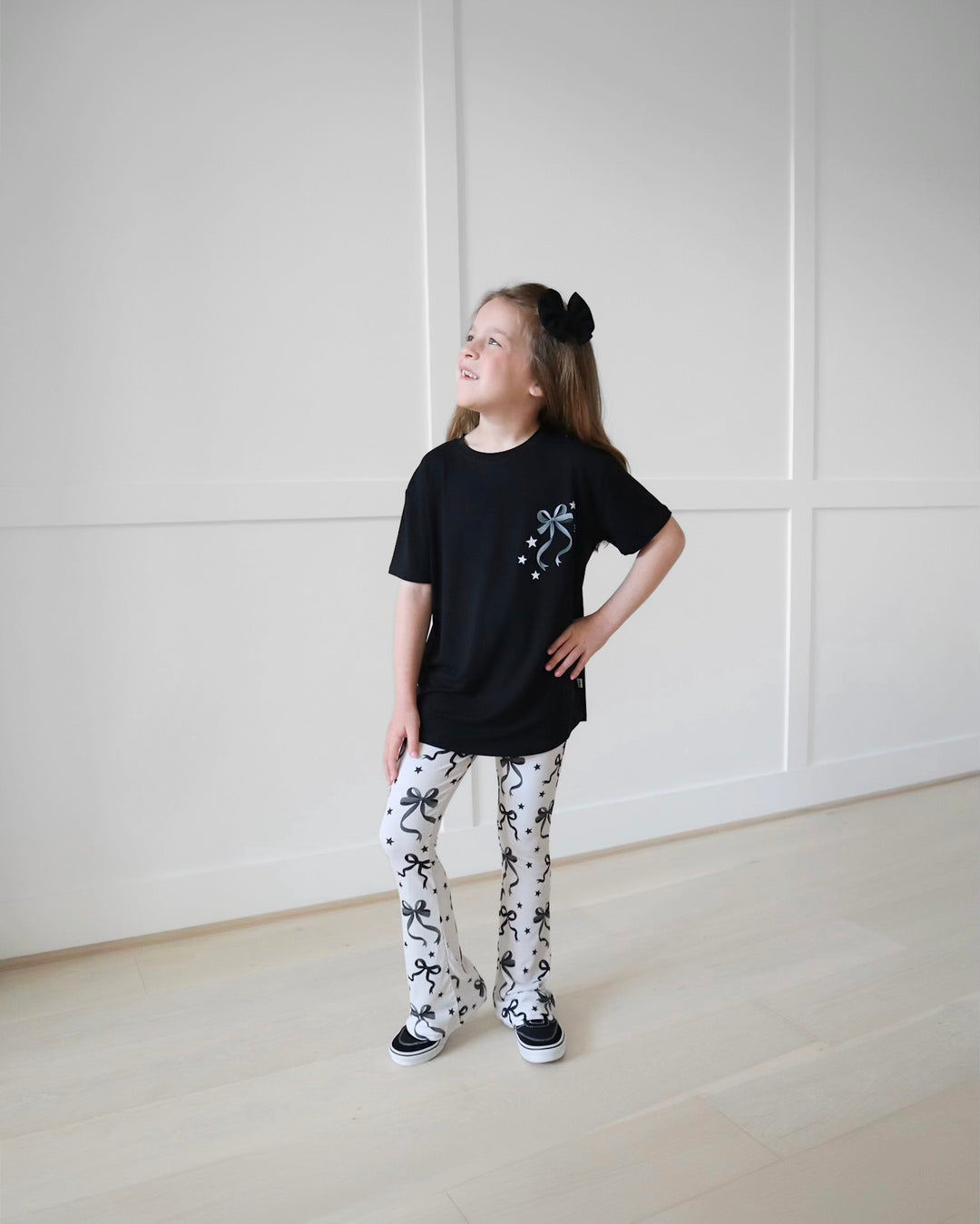 Bamboo JUST A BOW GIRL KIDS FRONT &amp; BACK GRAPHIC TEE