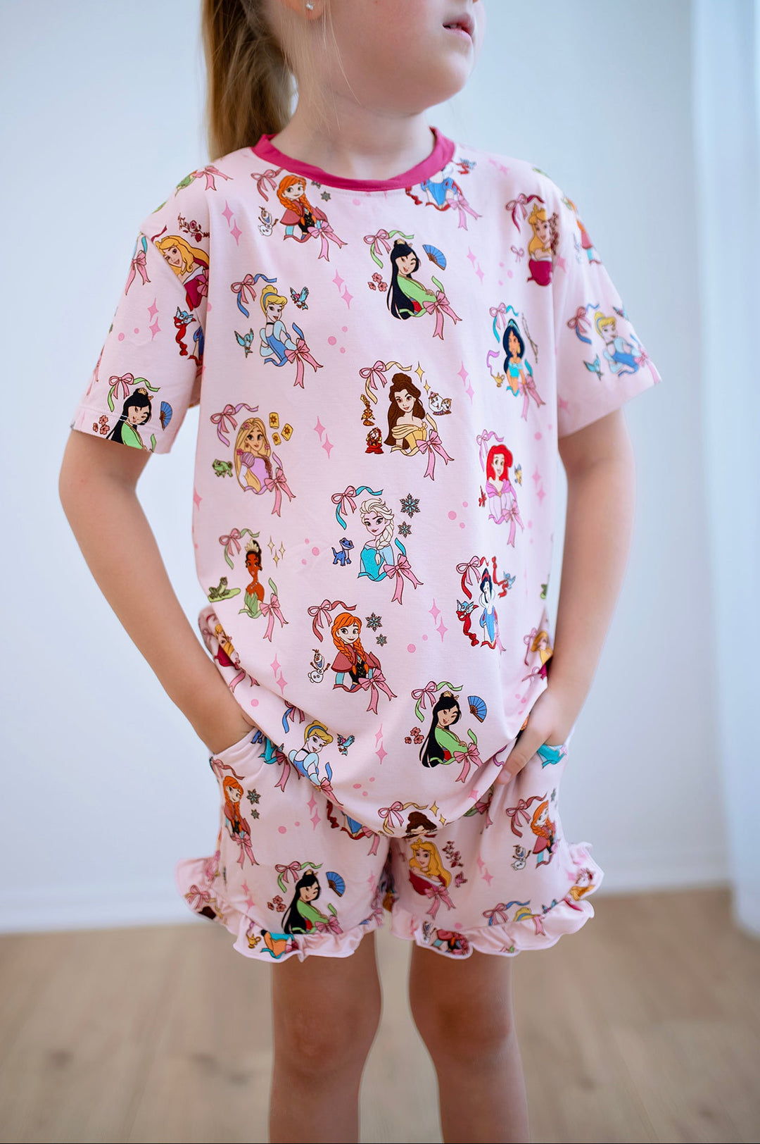 Bamboo ENCHANTED EVER AFTER KIDS RELAXED RUFFLE SHORT SET