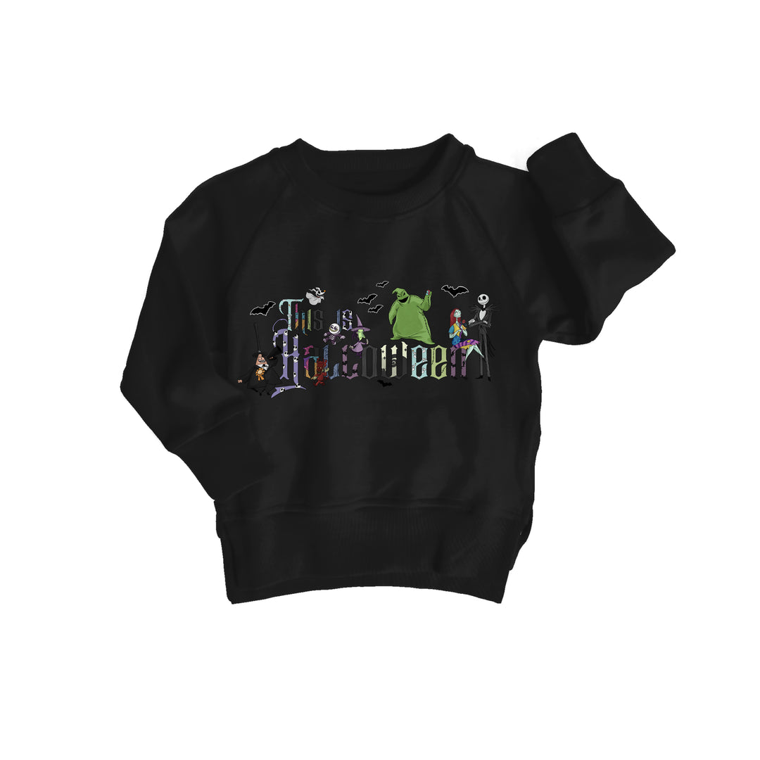 Bamboo COTTON SPANDEX CHAOS BEFORE CHRISTMAS kids GRAPHIC crewneck (FLEECE LINED)