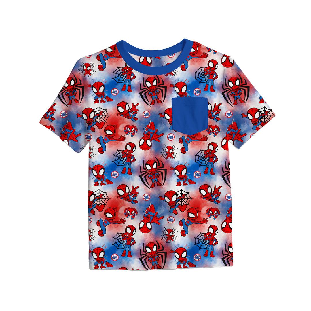 Bamboo WEB SLINGIN’ HERO FULL PRINT KIDS POCKET TEE