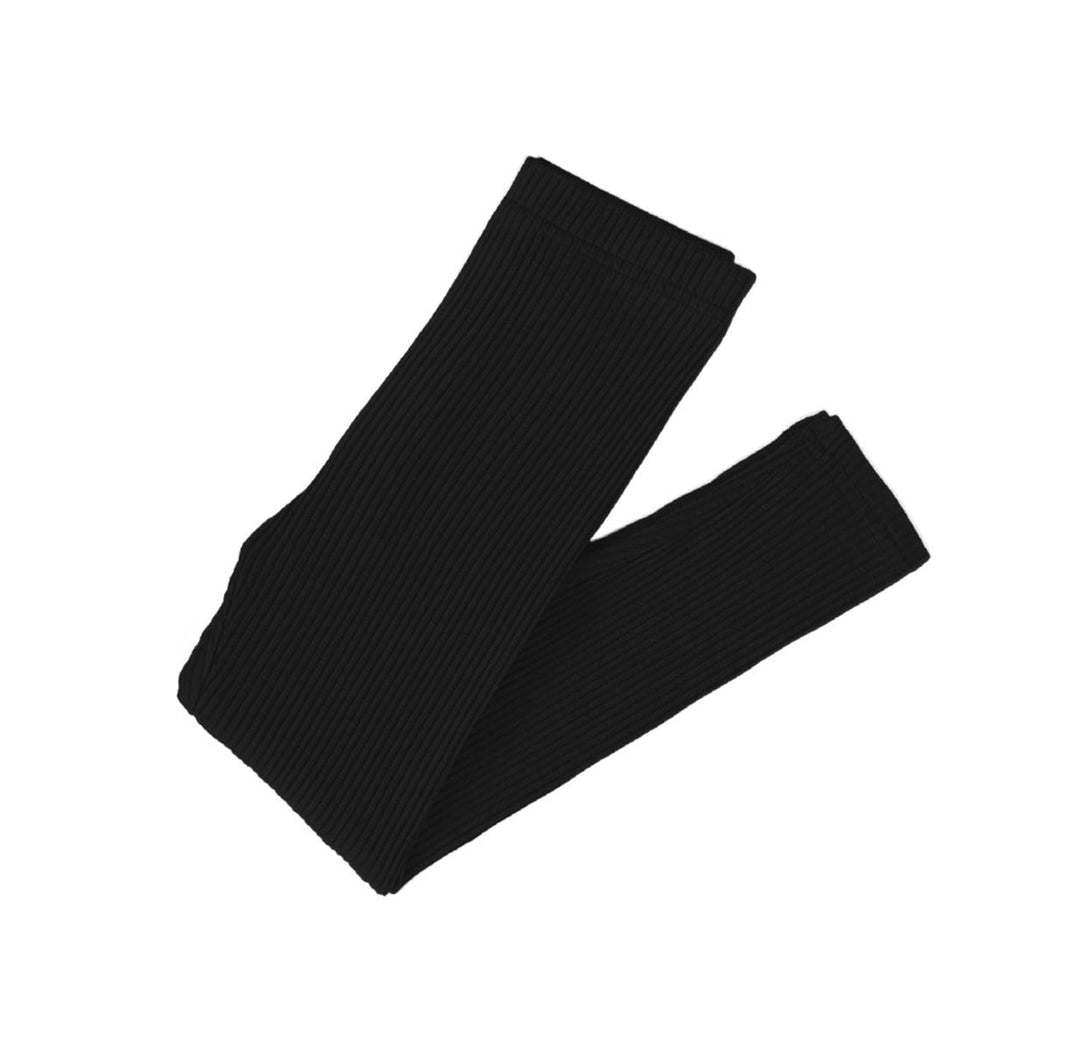 Bamboo MIDNIGHT ON MAIN SOLID BLACK COORDINATING RIBBED LEGGINGS